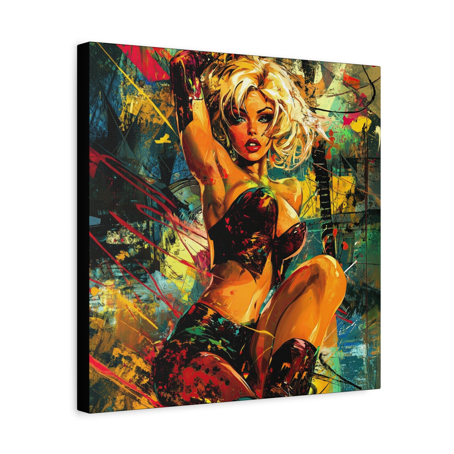 Gallery Wrapped Canvas, Guilt and Grit Adult Art Canvas, Erotic Pinup Art Canvas – Robin