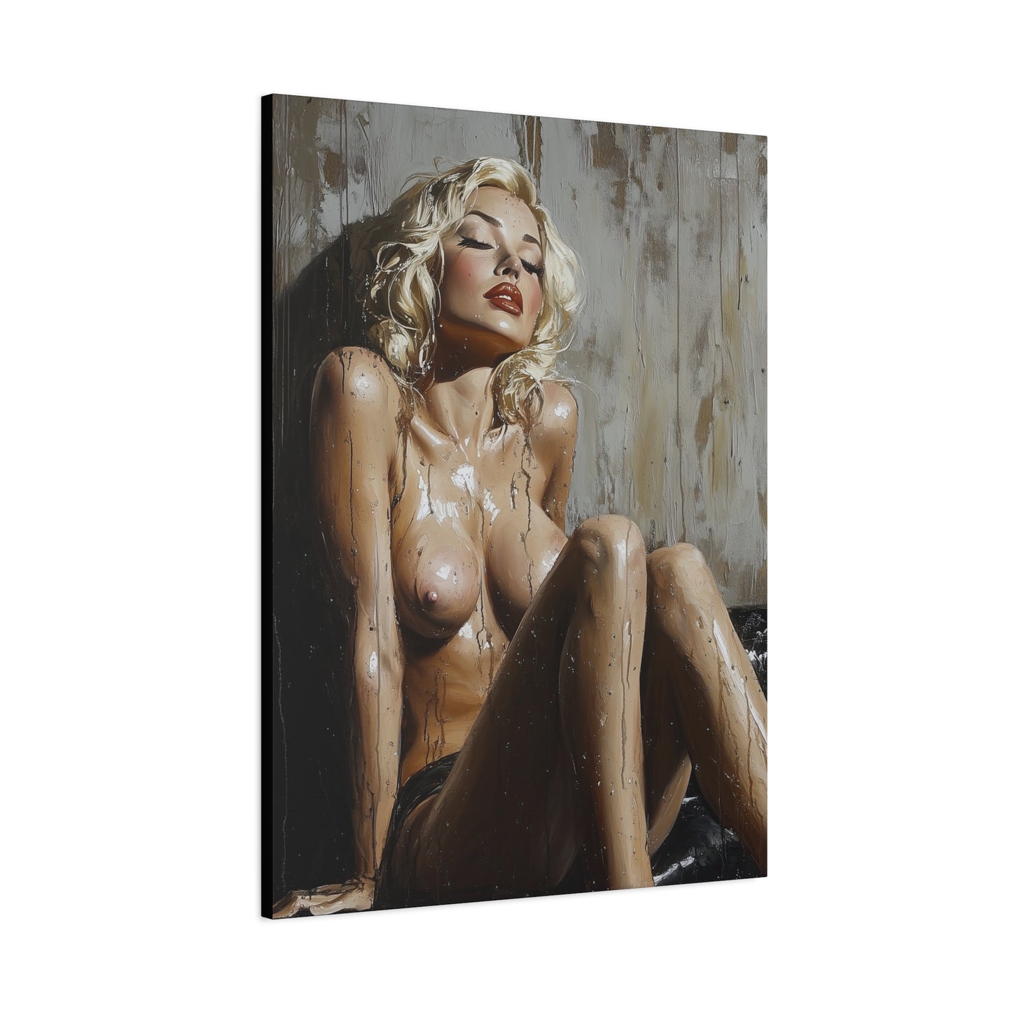 Gallery Wrapped Canvas, Guilt and Grit Adult Art Canvas, Erotic Pinup Art Canvas – Estelle