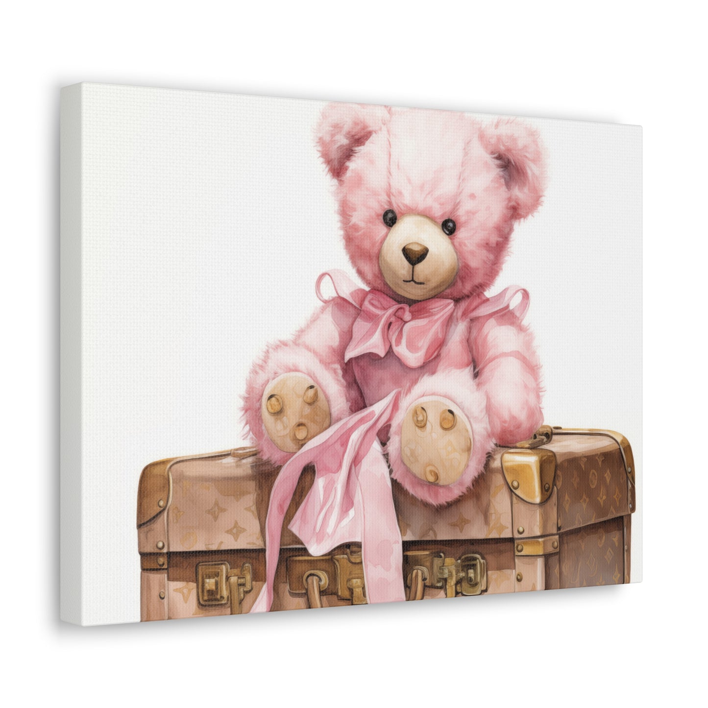 Canvas Gallery Wrap - LV Bear Wall Art - Gold Buttons