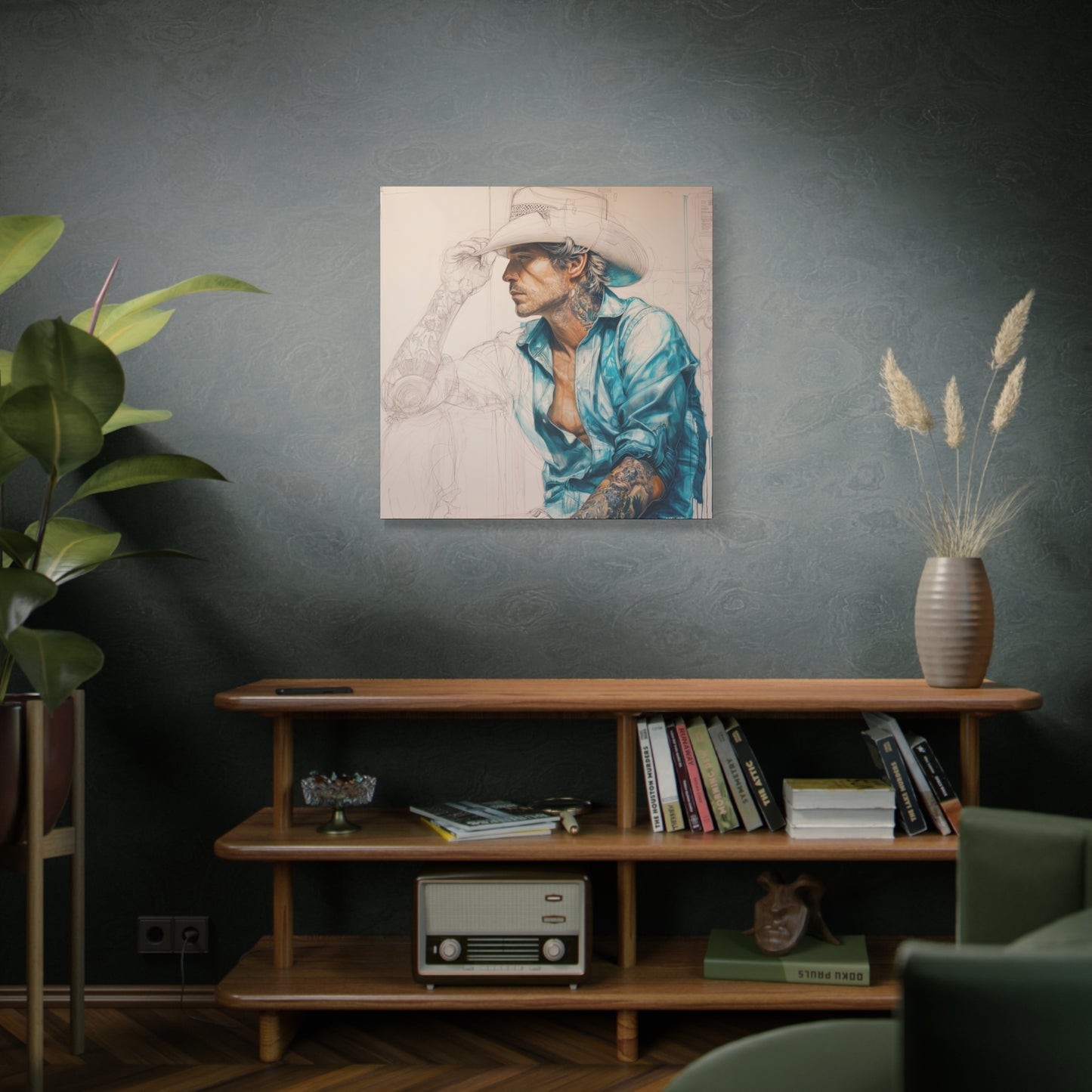 Gallery Wrapped Canvas, Wranglers and Wreckage Art Canvas, Erotic Pinup Art Canvas – Wade