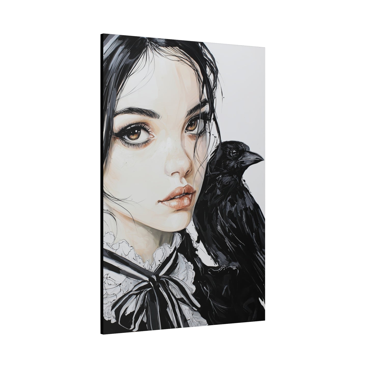 Gallery Wrapped Canvas, Myth and Bones Gothic Art Canvas, Dark Muse Canvas - Elowen