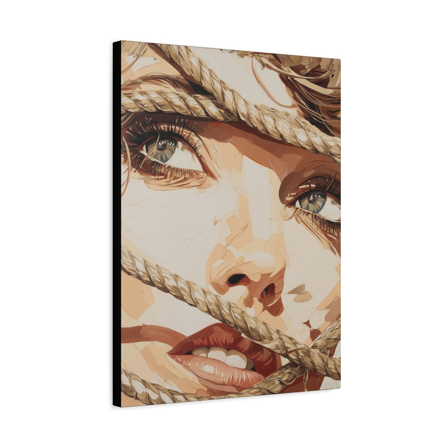 Gallery Wrapped Canvas, Ropes and Reverence Art Canvas, Erotic Shibari Art Canvas – Hana