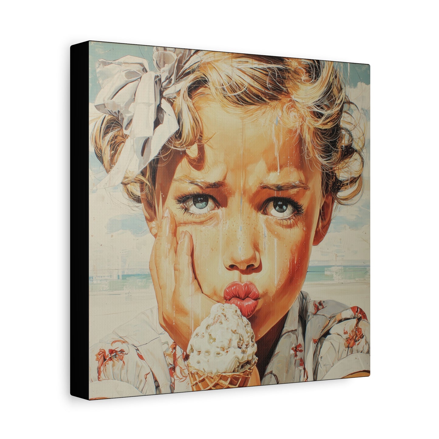 Gallery Wrapped Canvas, Sweet Summer Nostalgia, Sugar and Spice Art Canvas, Ice Cream Dreams Art – Faye