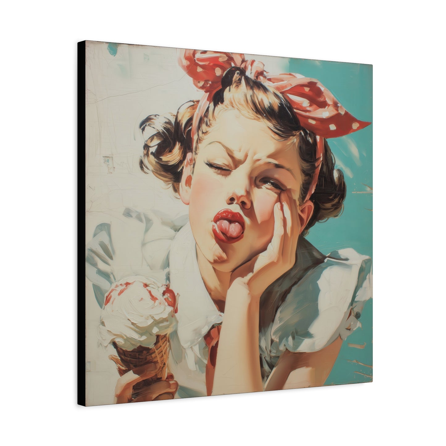 Gallery Wrapped Canvas, Sweet Summer Nostalgia, Sugar and Spice Art Canvas, Ice Cream Dreams Art – Angie