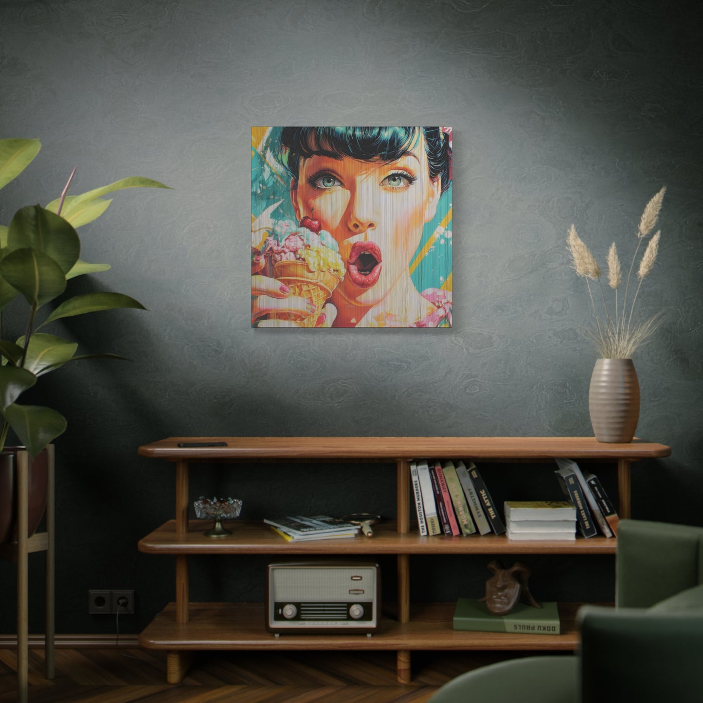 Gallery Wrapped Canvas, Sweet Summer Nostalgia, Sugar and Spice Art Canvas, Ice Cream Dreams Art – Penny