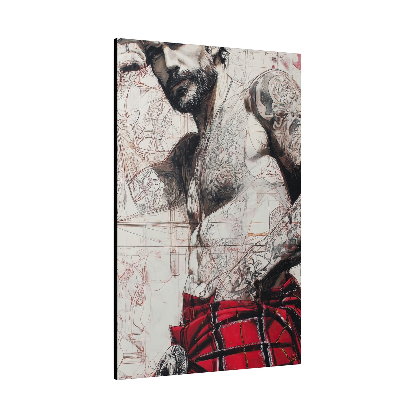 Gallery Wrapped Canvas, Kilts and Carnage Art Canvas, Erotic Pinup Art Canvas – Cormac