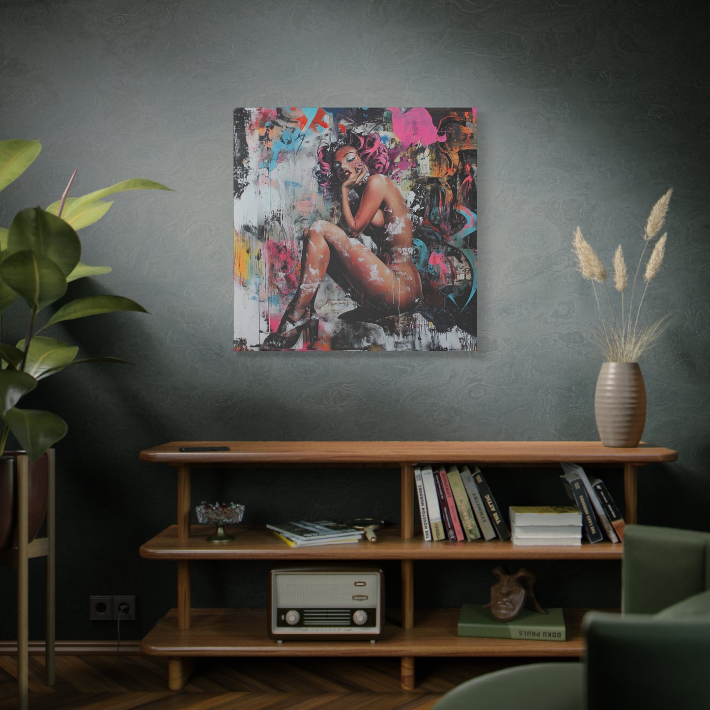Gallery Wrapped Canvas, Guilt and Grit Adult Art Canvas, Erotic Pinup Art Canvas – Delphine