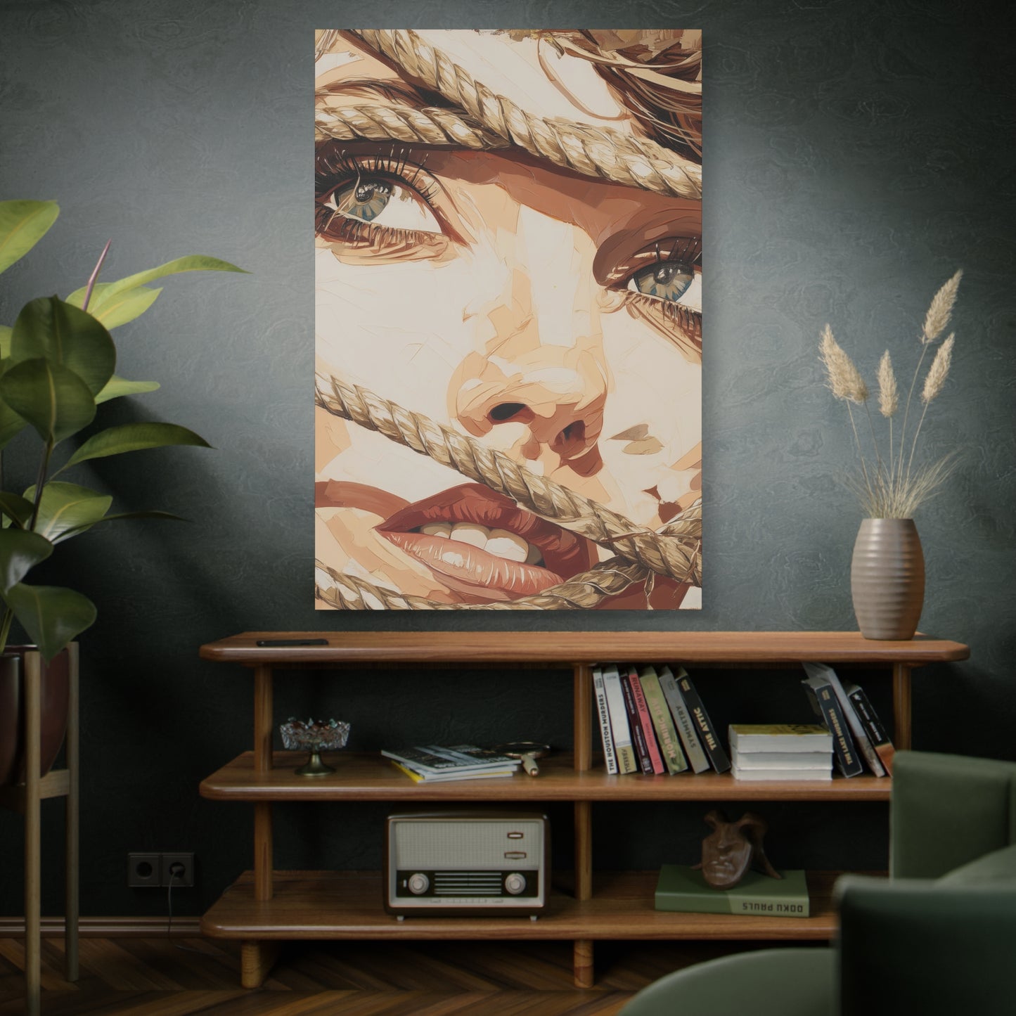 Gallery Wrapped Canvas, Ropes and Reverence Art Canvas, Erotic Shibari Art Canvas – Hana