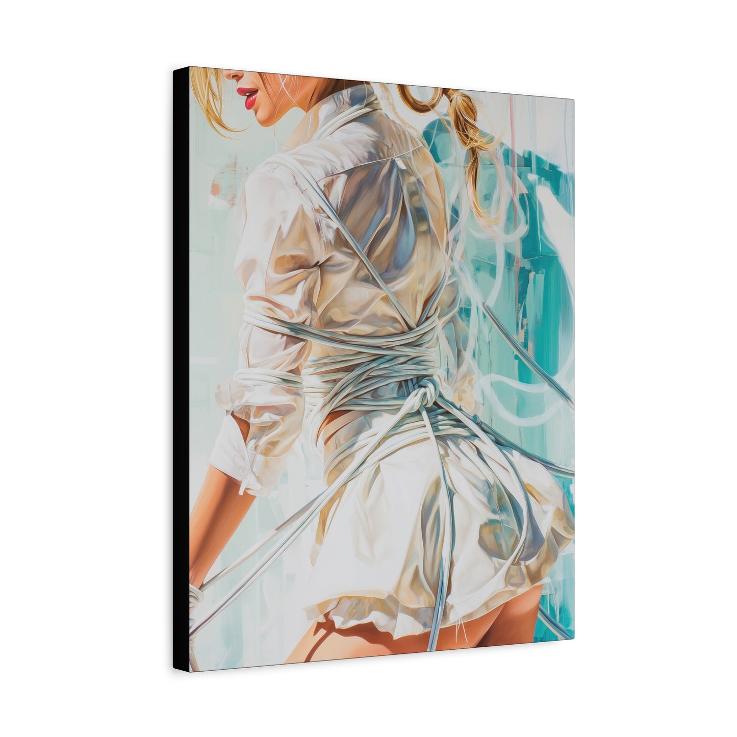 Gallery Wrapped Canvas, Ropes and Reverence Art Canvas, Erotic Shibari Art Canvas – Hannah