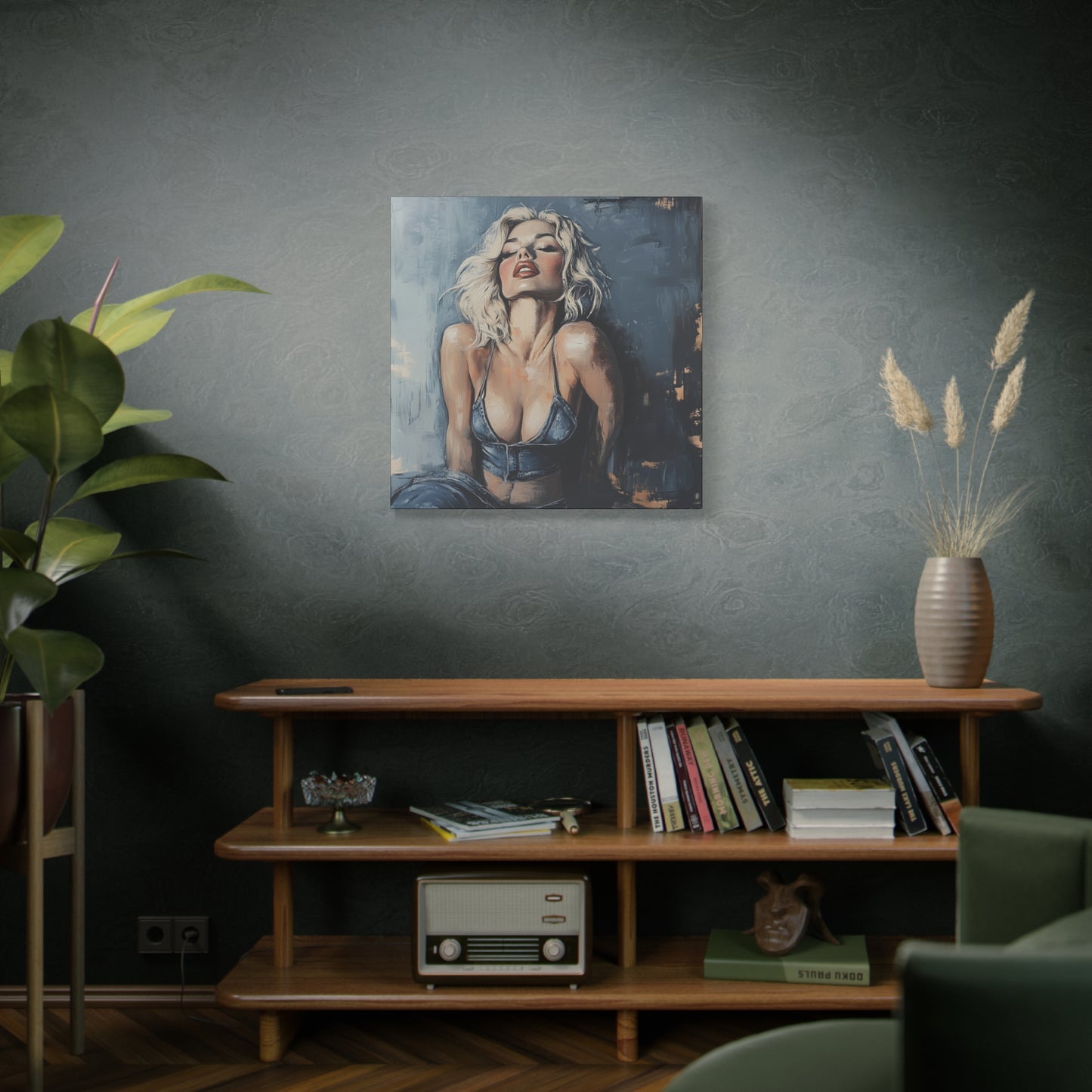 Gallery Wrapped Canvas, Guilt and Grit Adult Art Canvas, Erotic Pinup Art Canvas – Leona