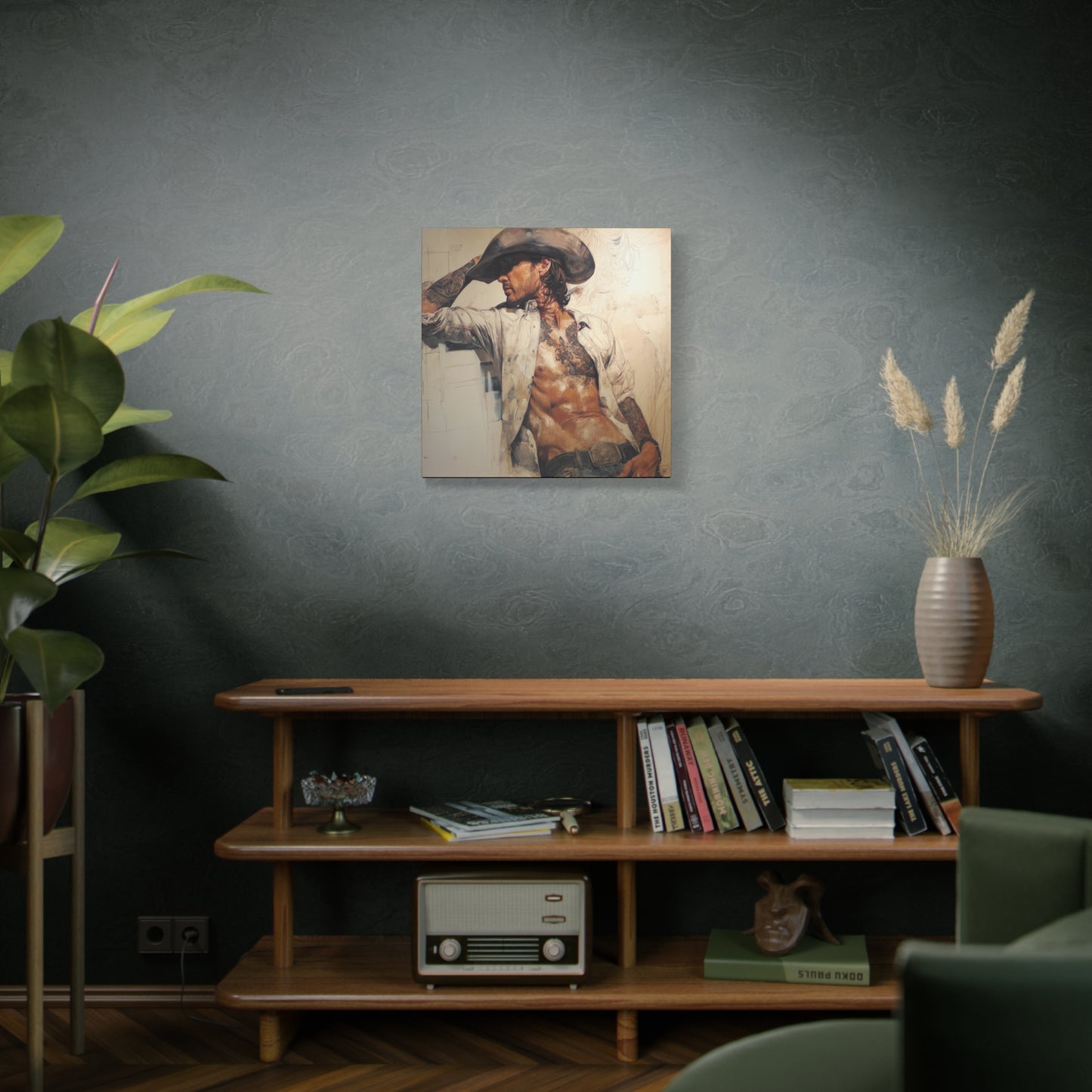 Gallery Wrapped Canvas, Wranglers and Wreckage Art Canvas, Erotic Pinup Art Canvas – Wyatt