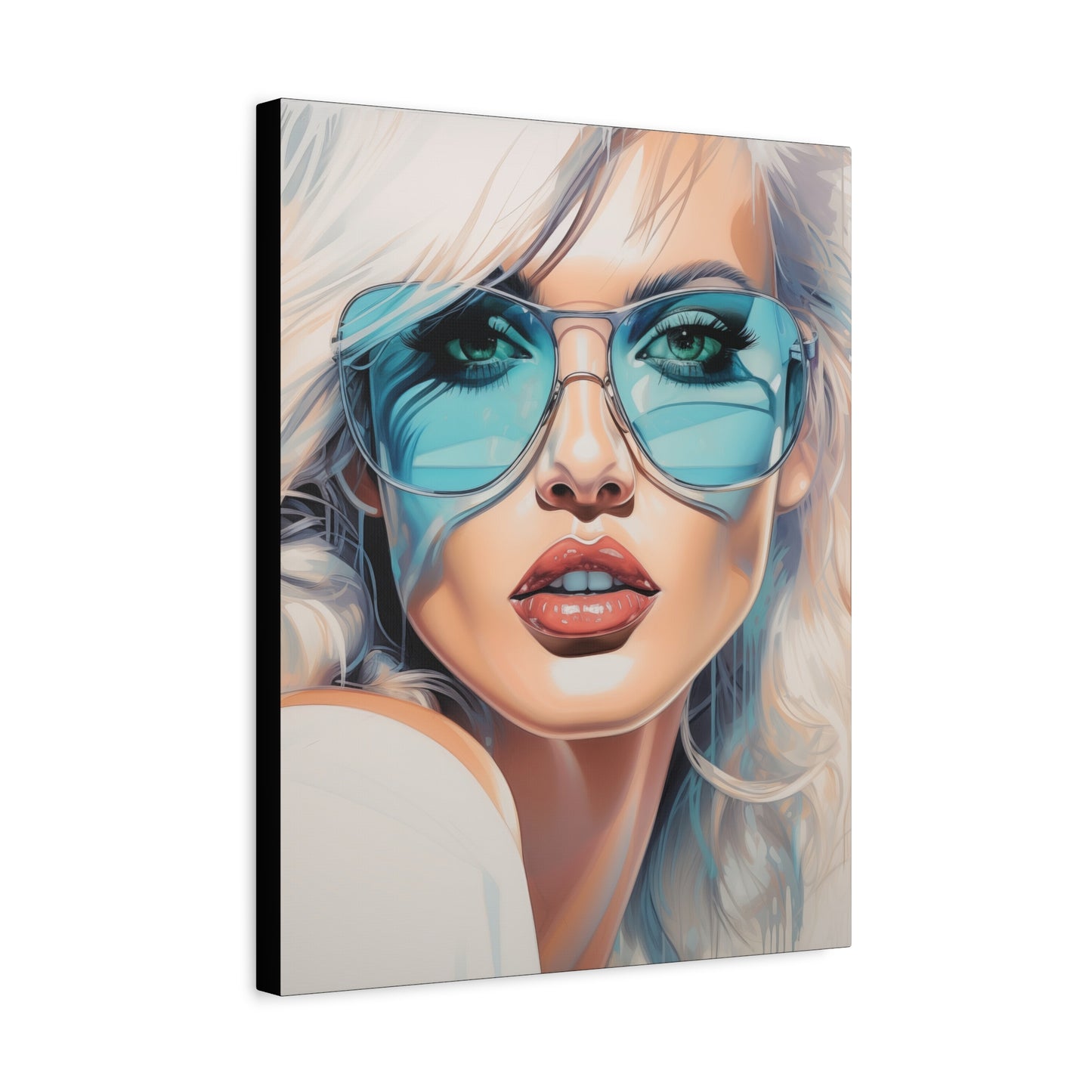 Canvas Gallery Wrapped High-Fashion Wall Art, Stylish Decor, Retro Femme Doll Pop Art – Nova