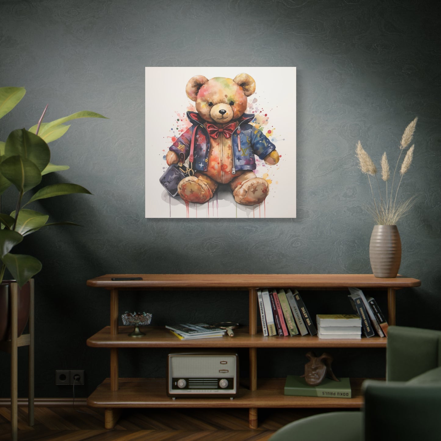 Canvas Gallery Wrap - Designer Bear Wall Art - Drip