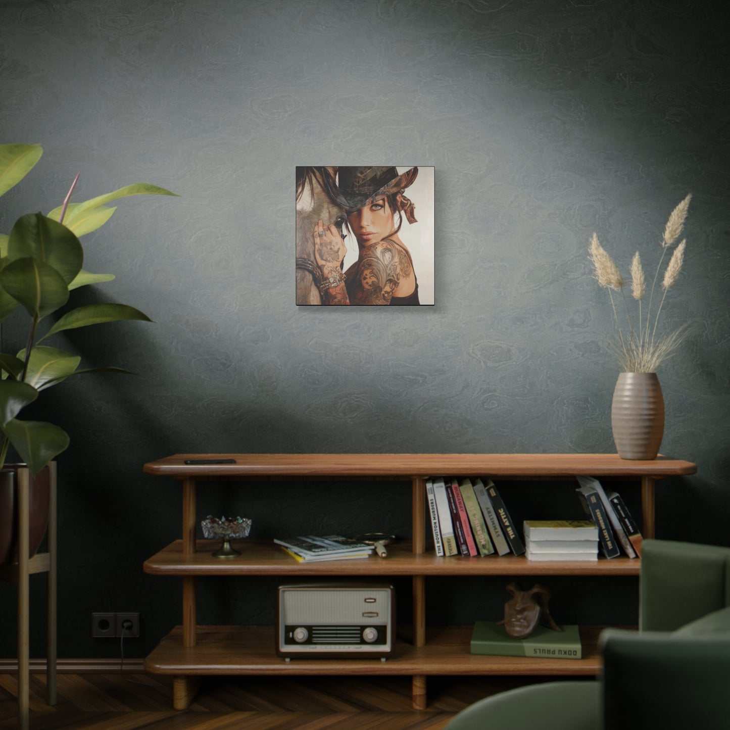 Gallery Wrapped Canvas, Wranglers and Wreckage Art Canvas, Erotic Pinup Art Canvas – Georgia