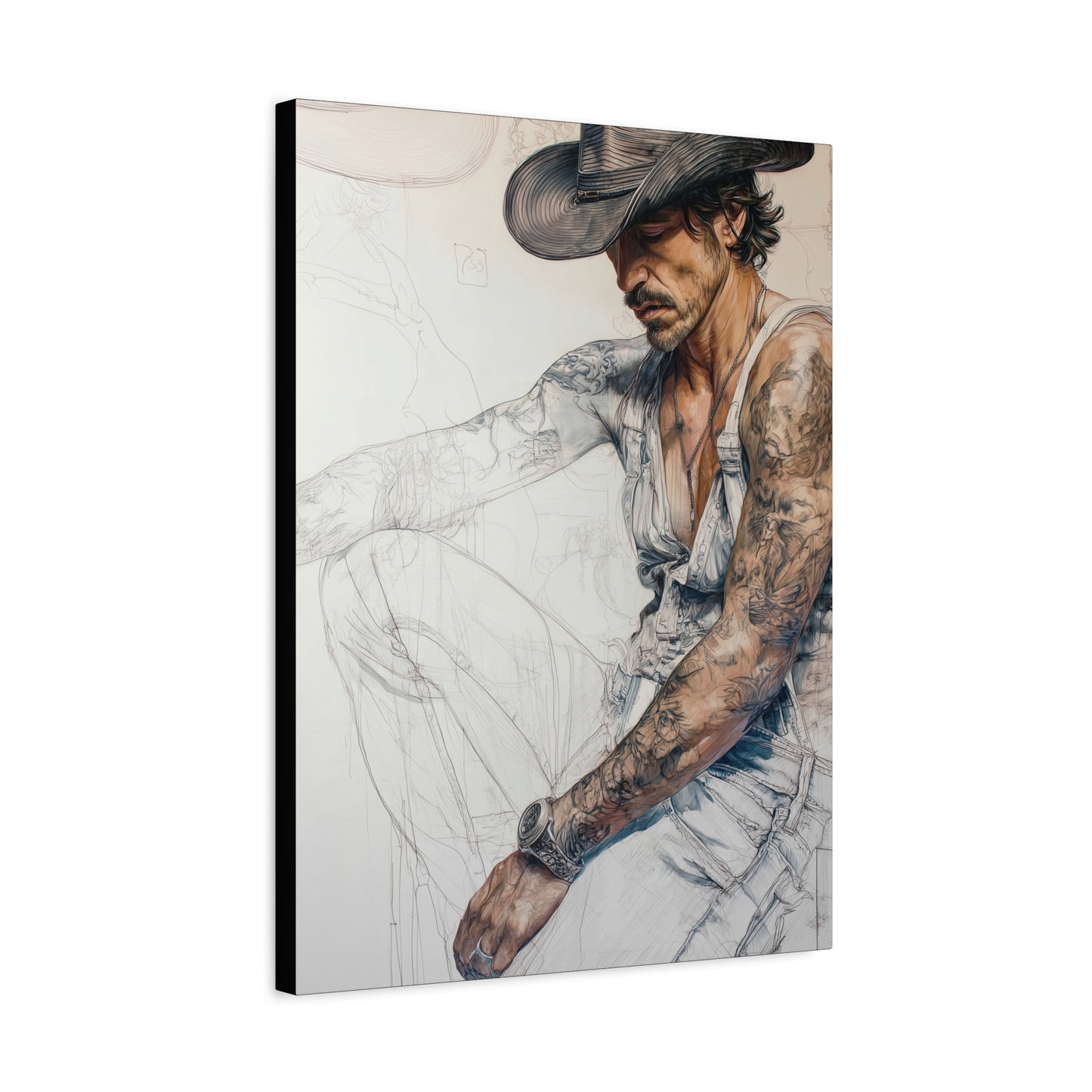 Gallery Wrapped Canvas, Wranglers and Wreckage Art Canvas, Erotic Pinup Art Canvas – Maverick