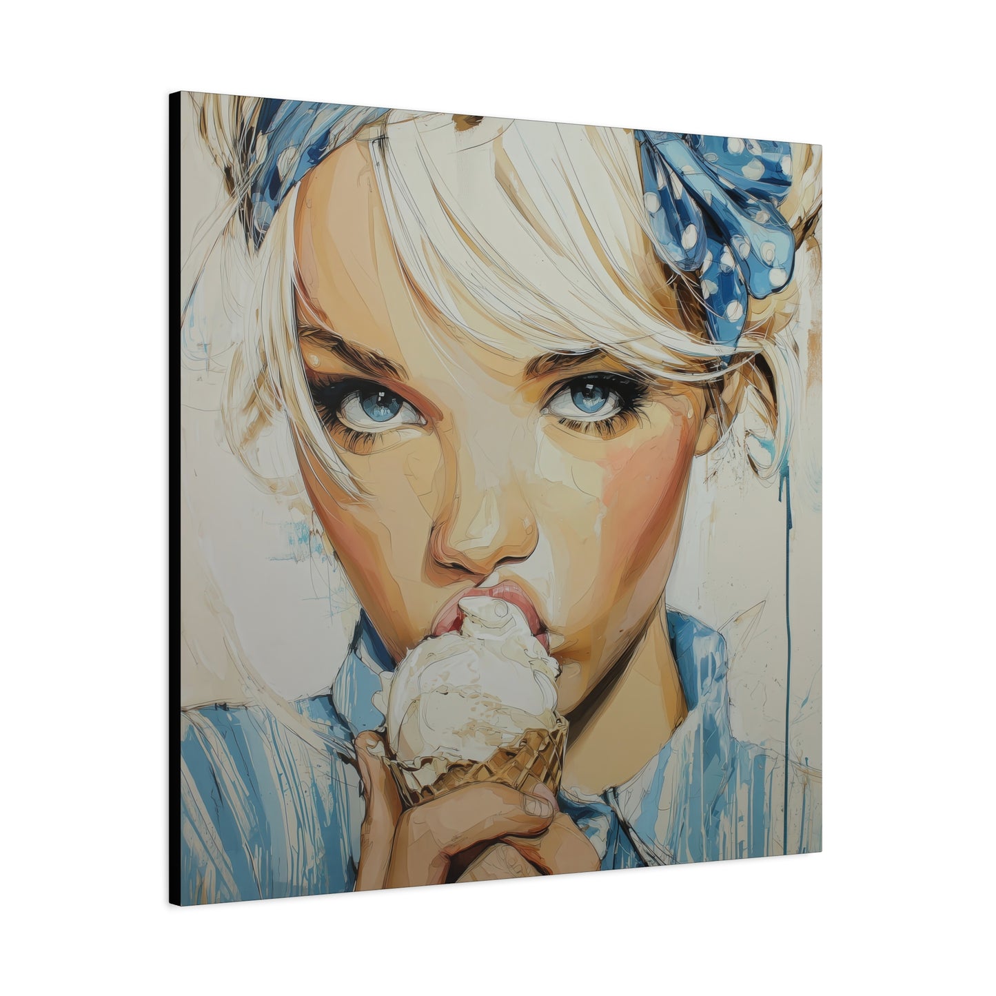 Gallery Wrapped Canvas, Sweet Summer Nostalgia, Sugar and Spice Art Canvas, Ice Cream Dreams Art – Cora