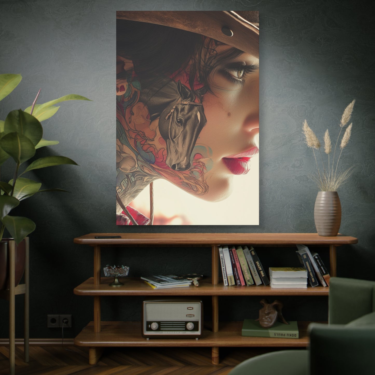 Gallery Wrapped Canvas, Wranglers and Wreckage Art Canvas, Erotic Pinup Art Canvas – Juniper