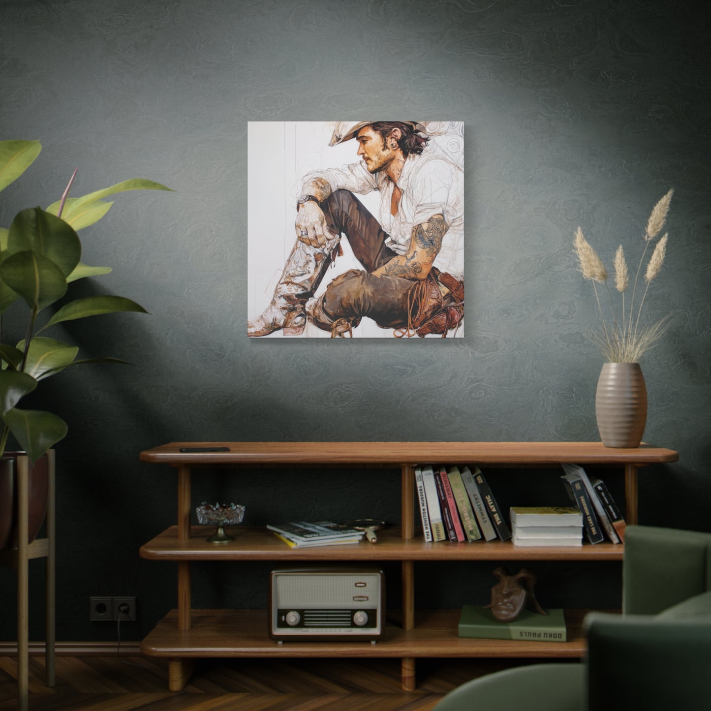 Gallery Wrapped Canvas, Wranglers and Wreckage Art Canvas, Erotic Pinup Art Canvas – Boone