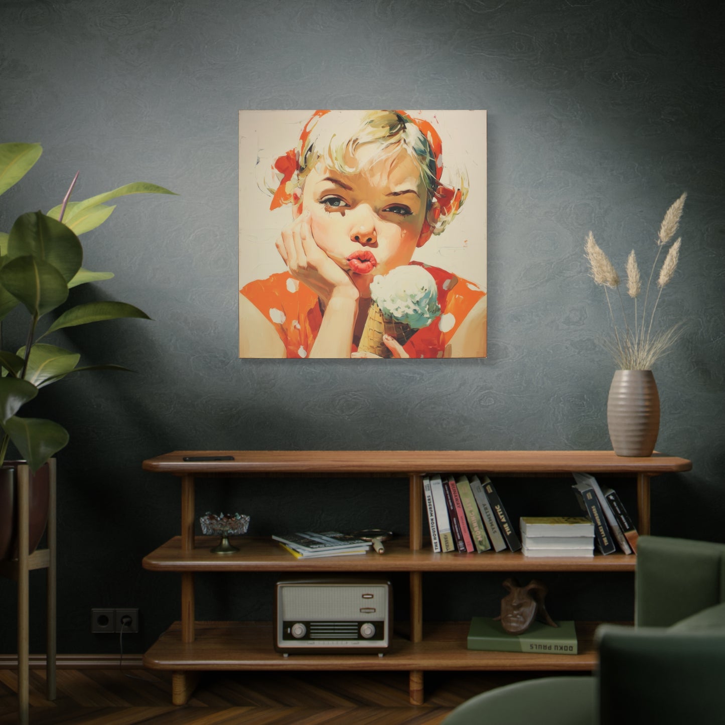 Gallery Wrapped Canvas, Sweet Summer Nostalgia, Sugar and Spice Art Canvas, Ice Cream Dreams Art – June
