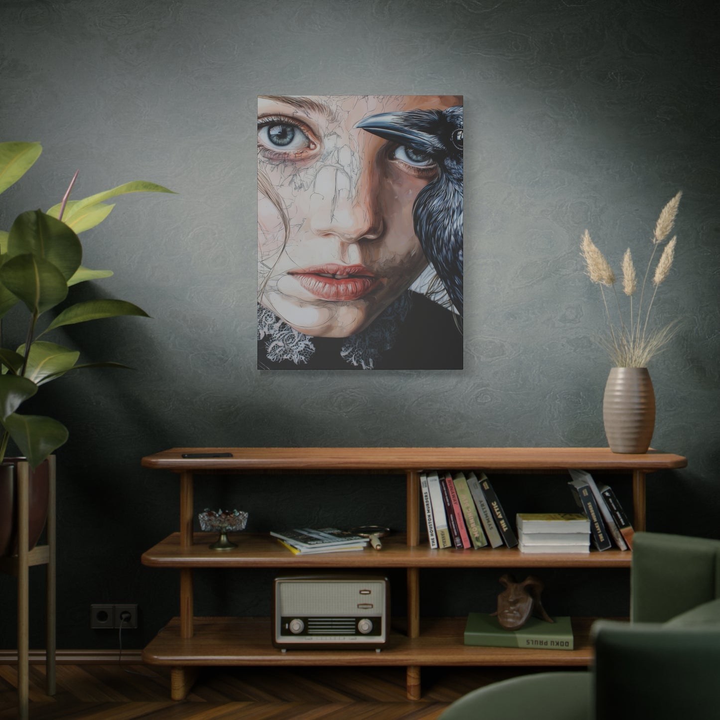 Gallery Wrapped Canvas, Myth and Bones Gothic Art Canvas, Dark Muse Canvas - Clio