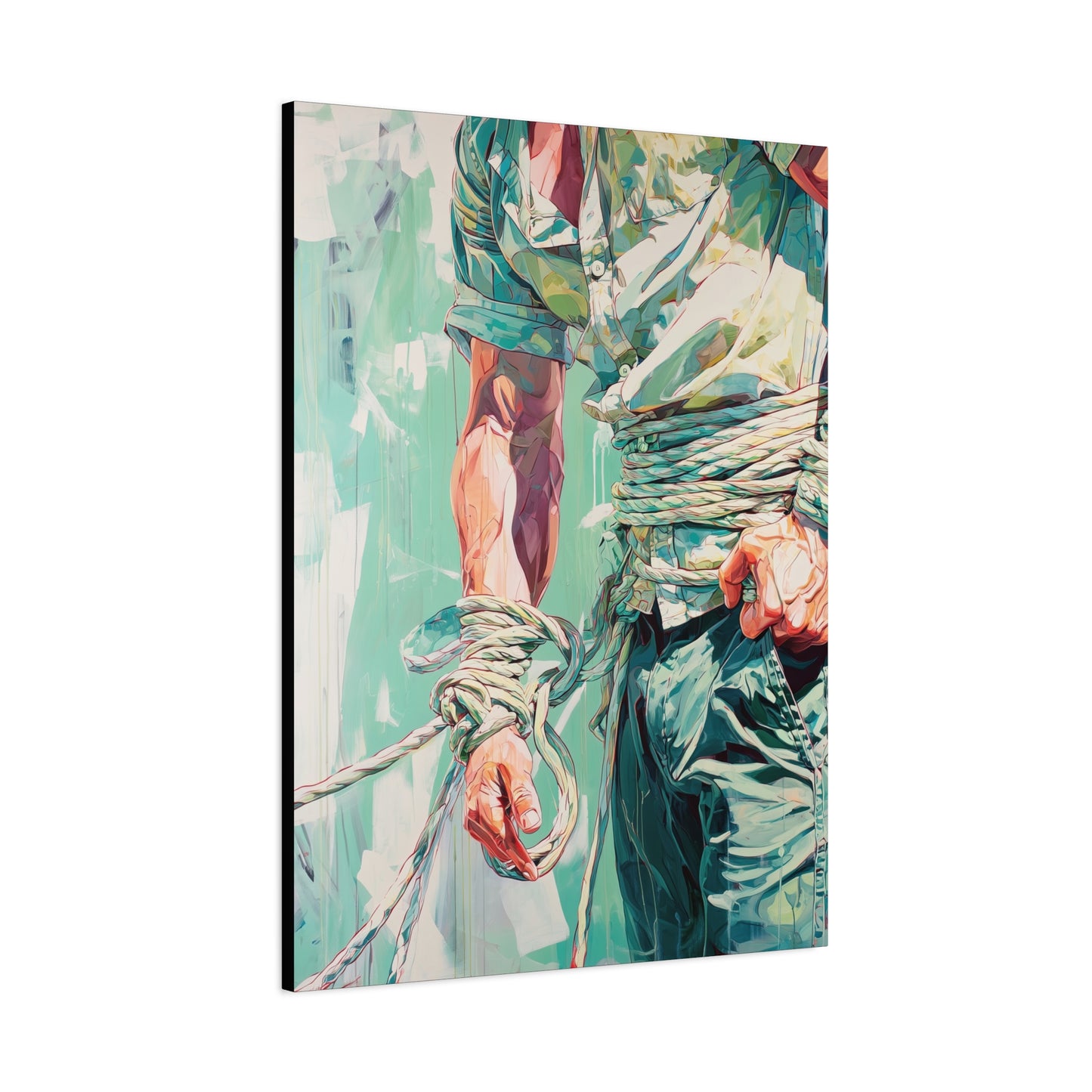 Gallery Wrapped Canvas, Ropes and Reverence Art Canvas, Erotic Shibari Art Canvas – Jiro