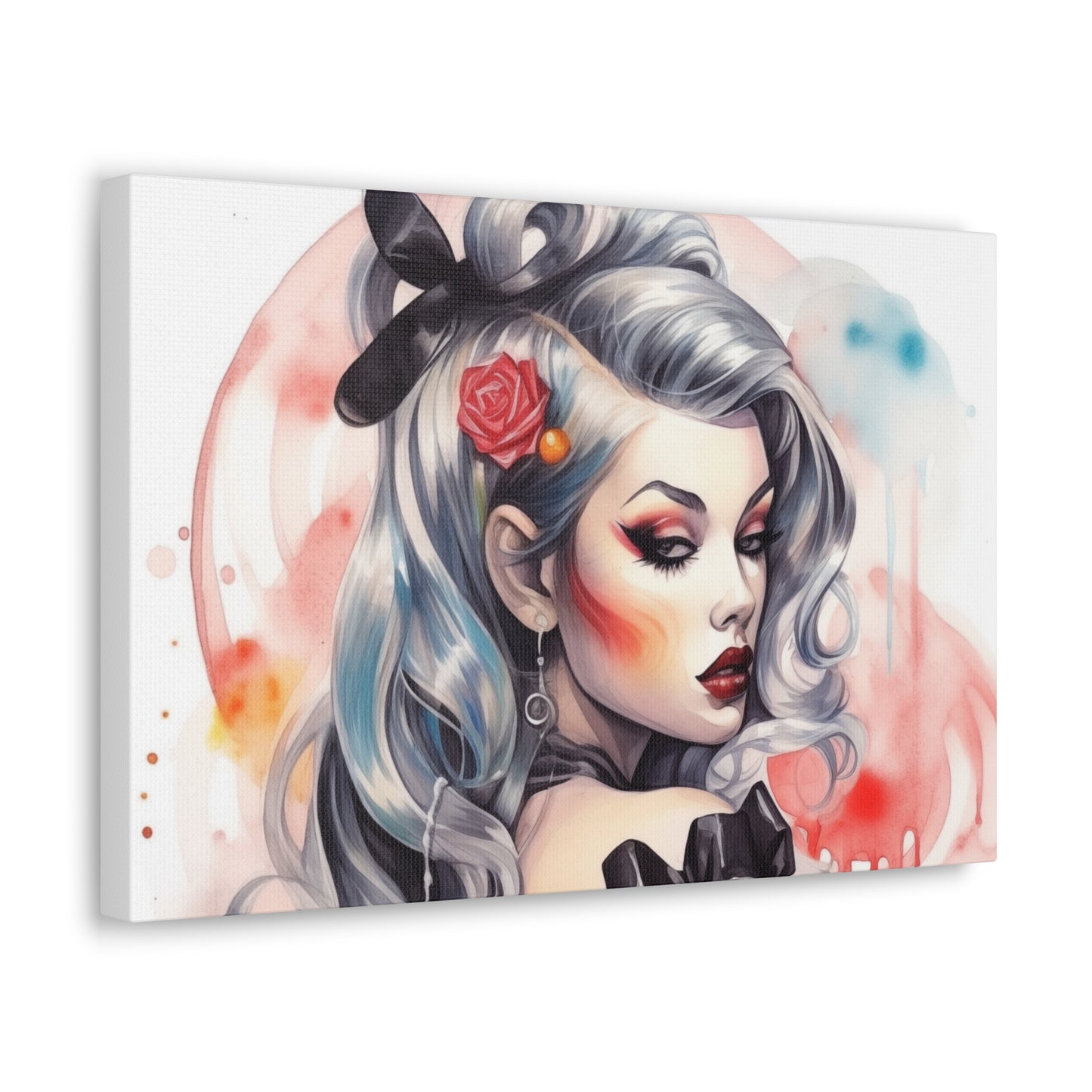 Gallery Wrapped Canvas, Edgy Tattooed Beauty, Urban Pop Art Canvas – Sabella