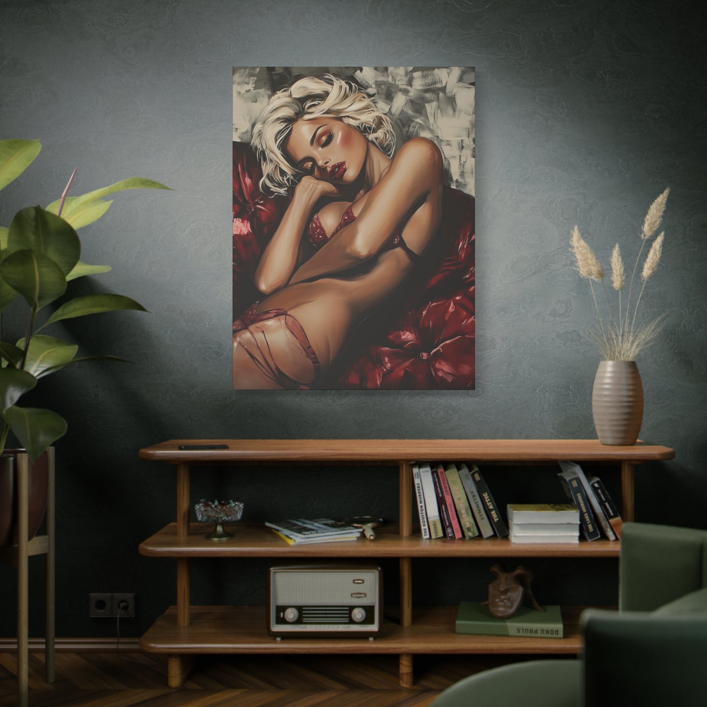 Gallery Wrapped Canvas, Guilt and Grit Adult Art Canvas, Erotic Pinup Art Canvas – Giselle