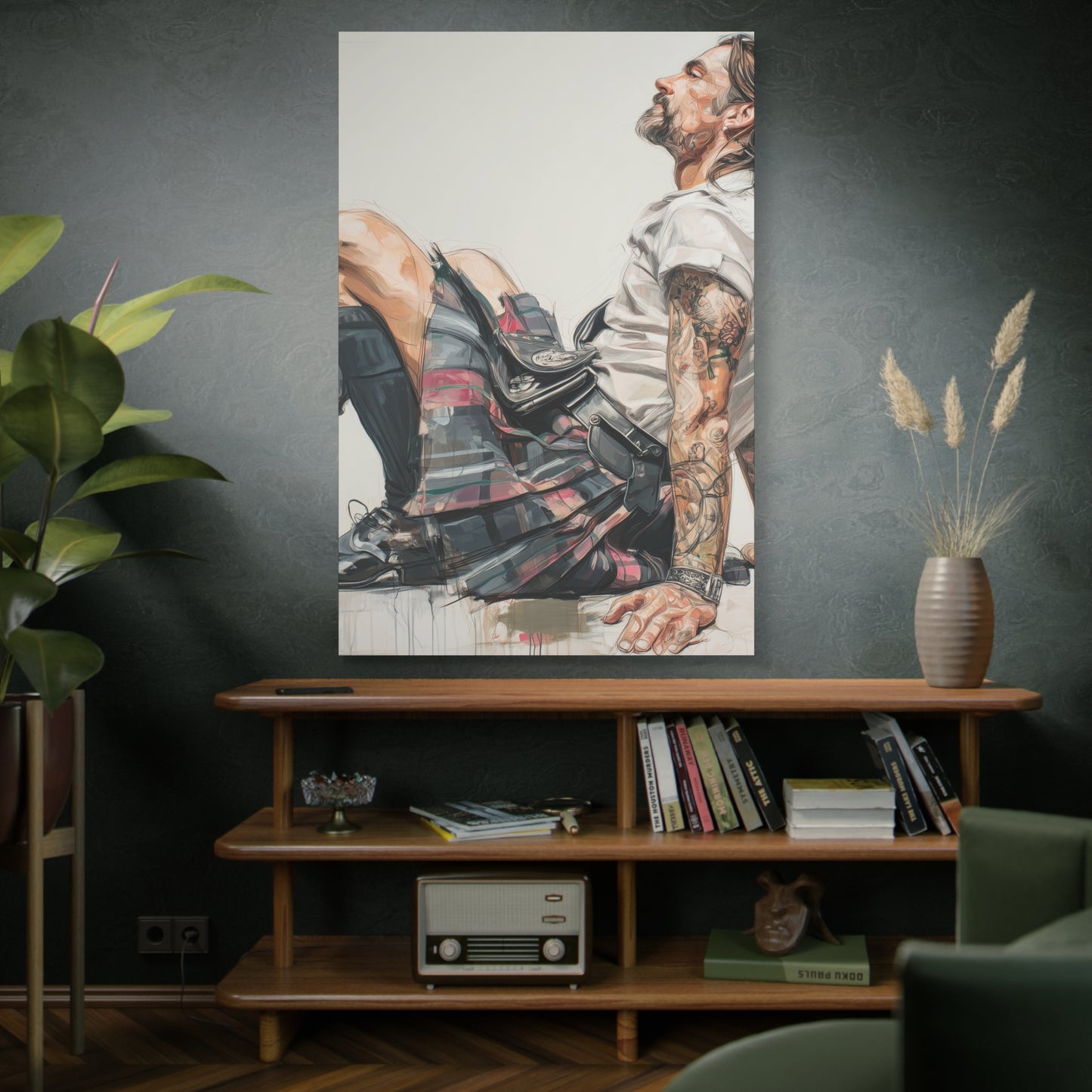 Gallery Wrapped Canvas, Kilts and Carnage Art Canvas, Erotic Pinup Art Canvas – Alastair