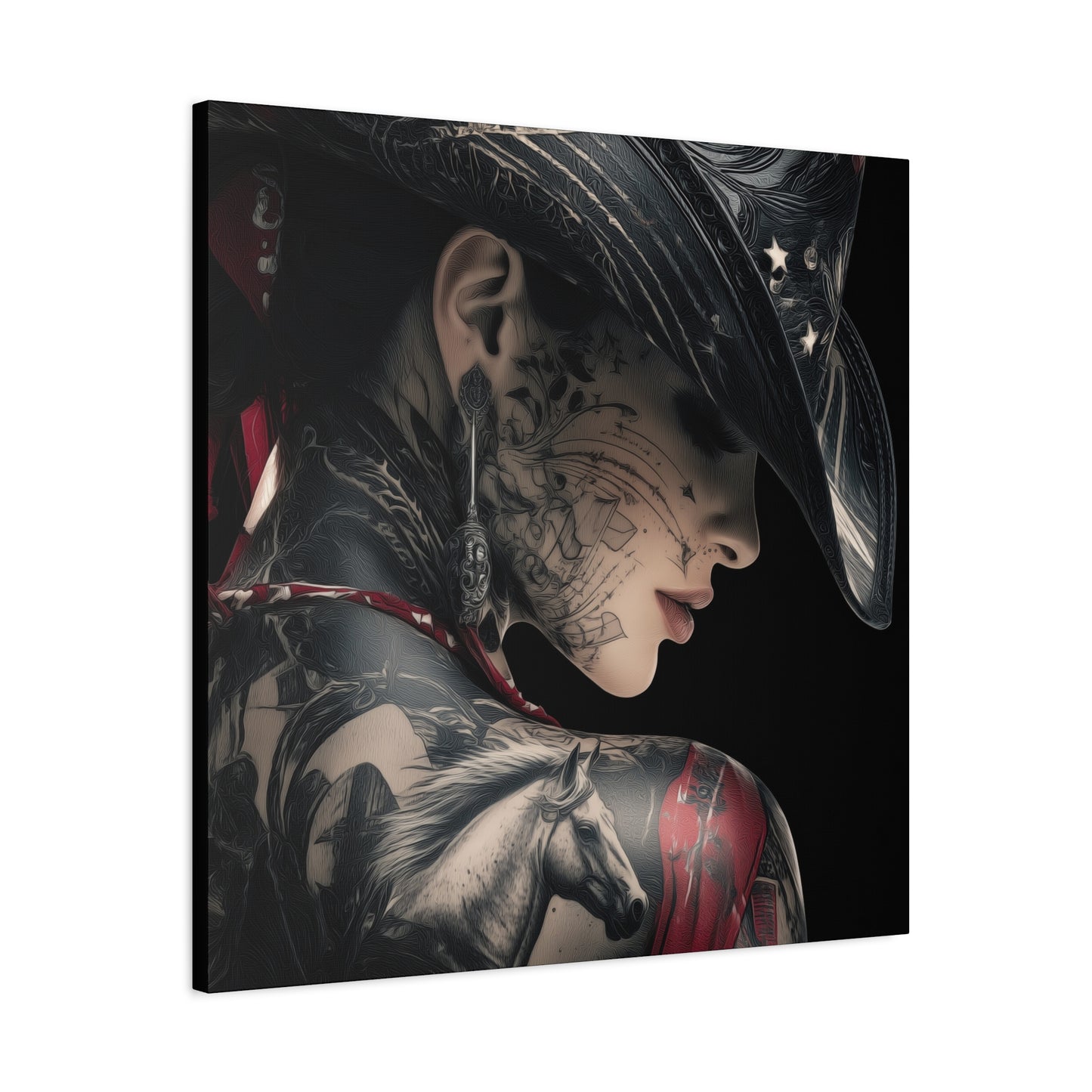 Gallery Wrapped Canvas, Wranglers and Wreckage Art Canvas, Erotic Pinup Art Canvas – Cassie