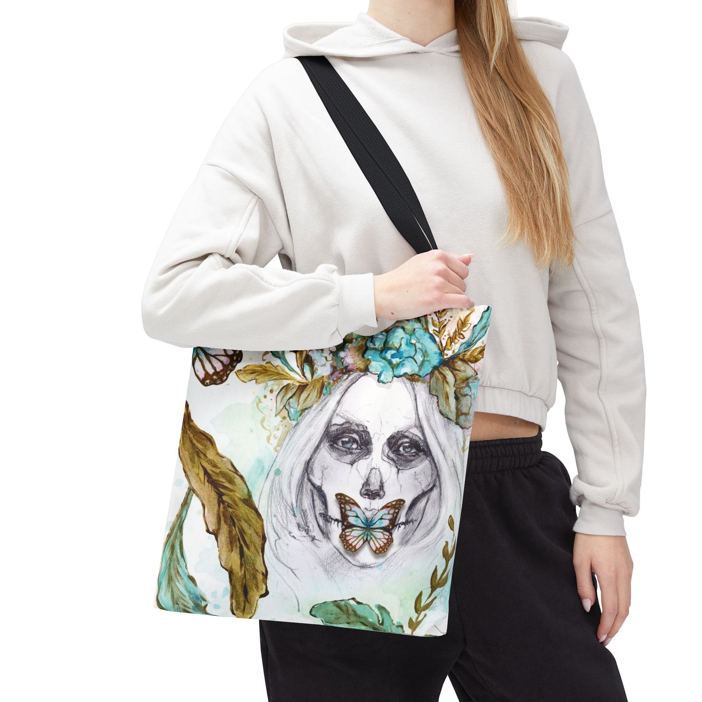 La Catrina Calavera Tote Bag, Utility Tote - Dia de los Muertos Tote - Day of the Dead