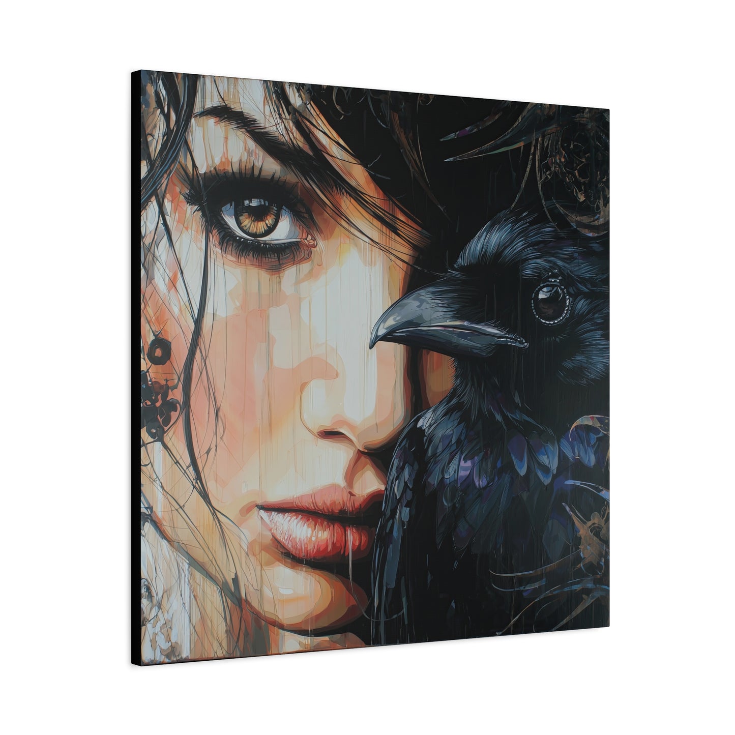 Gallery Wrapped Canvas, Myth and Bones Gothic Art Canvas, Dark Muse Canvas - Solène