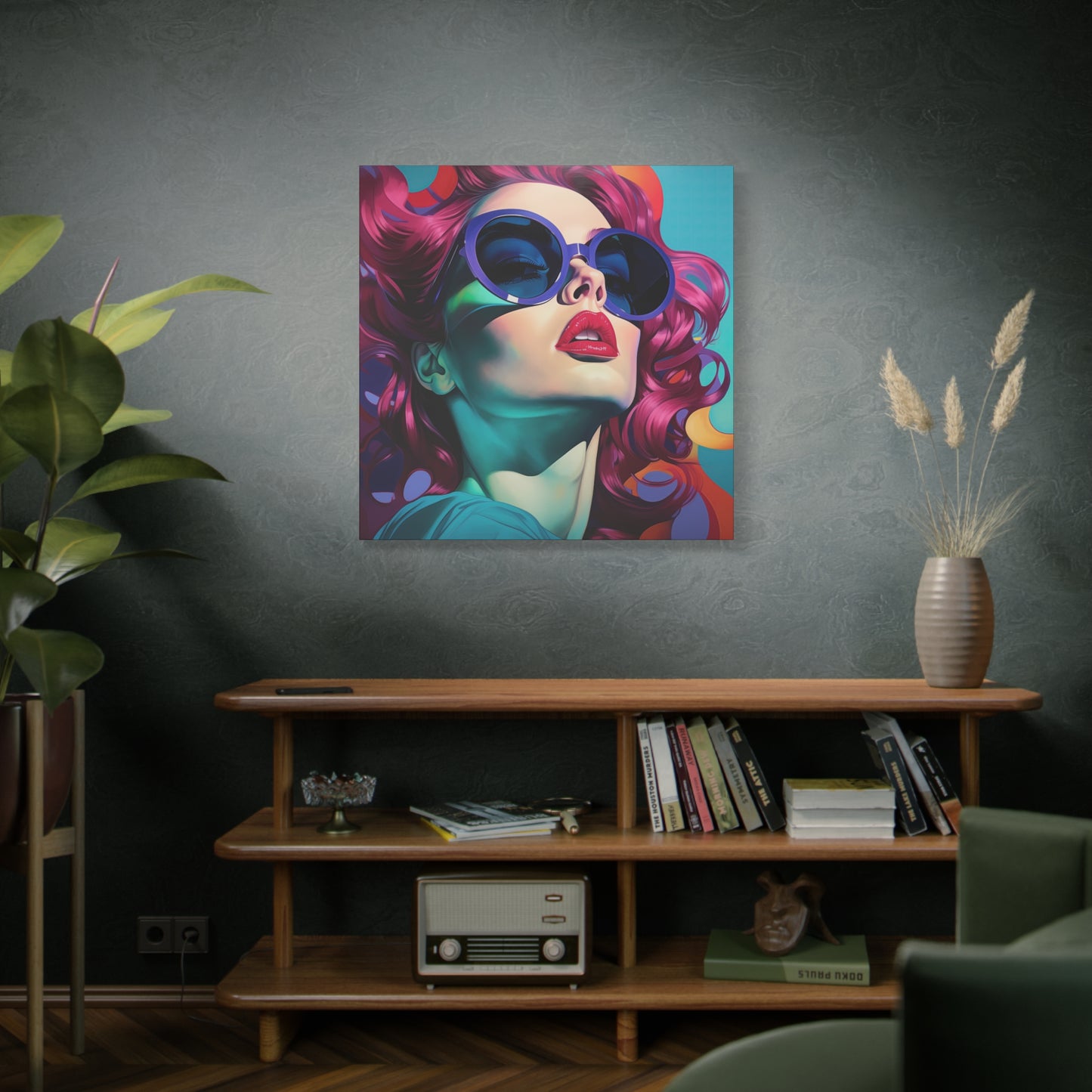 Canvas Gallery Wrapped High-Fashion Wall Art, Stylish Decor, Retro Femme Doll Pop Art – Electra