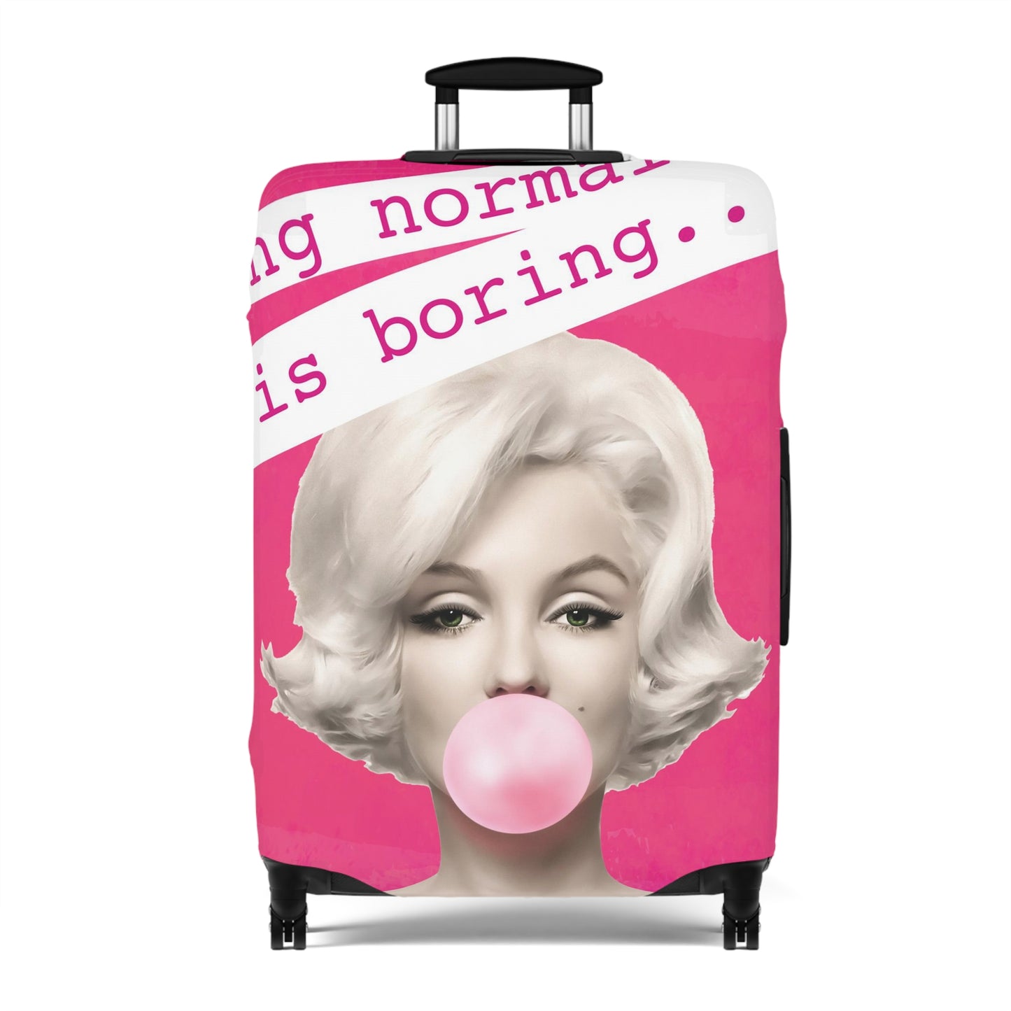 Marilyn Monroe Luggage Cover - Being Boring is Normal - Hot Pink