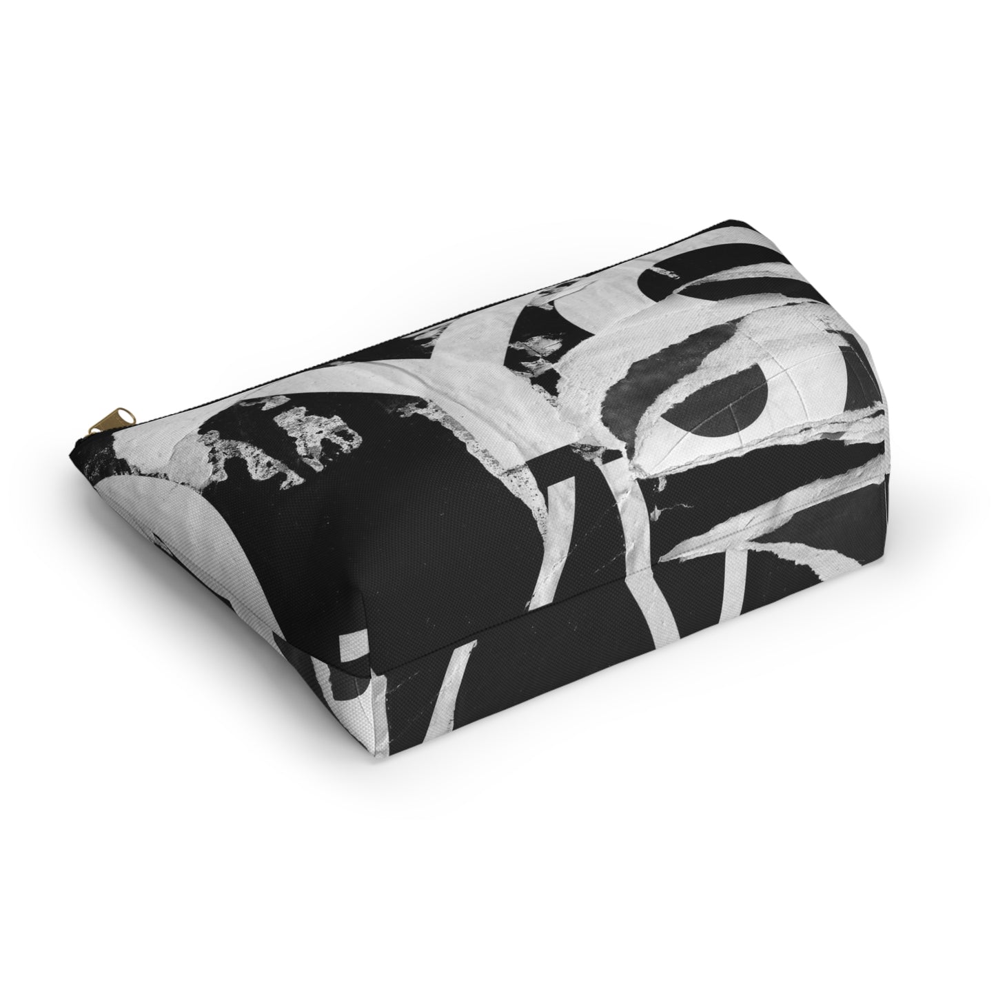 Accessory Pouch - Torn Poster Street Art Makeup Bag - Black and White YO - Urban Street Art