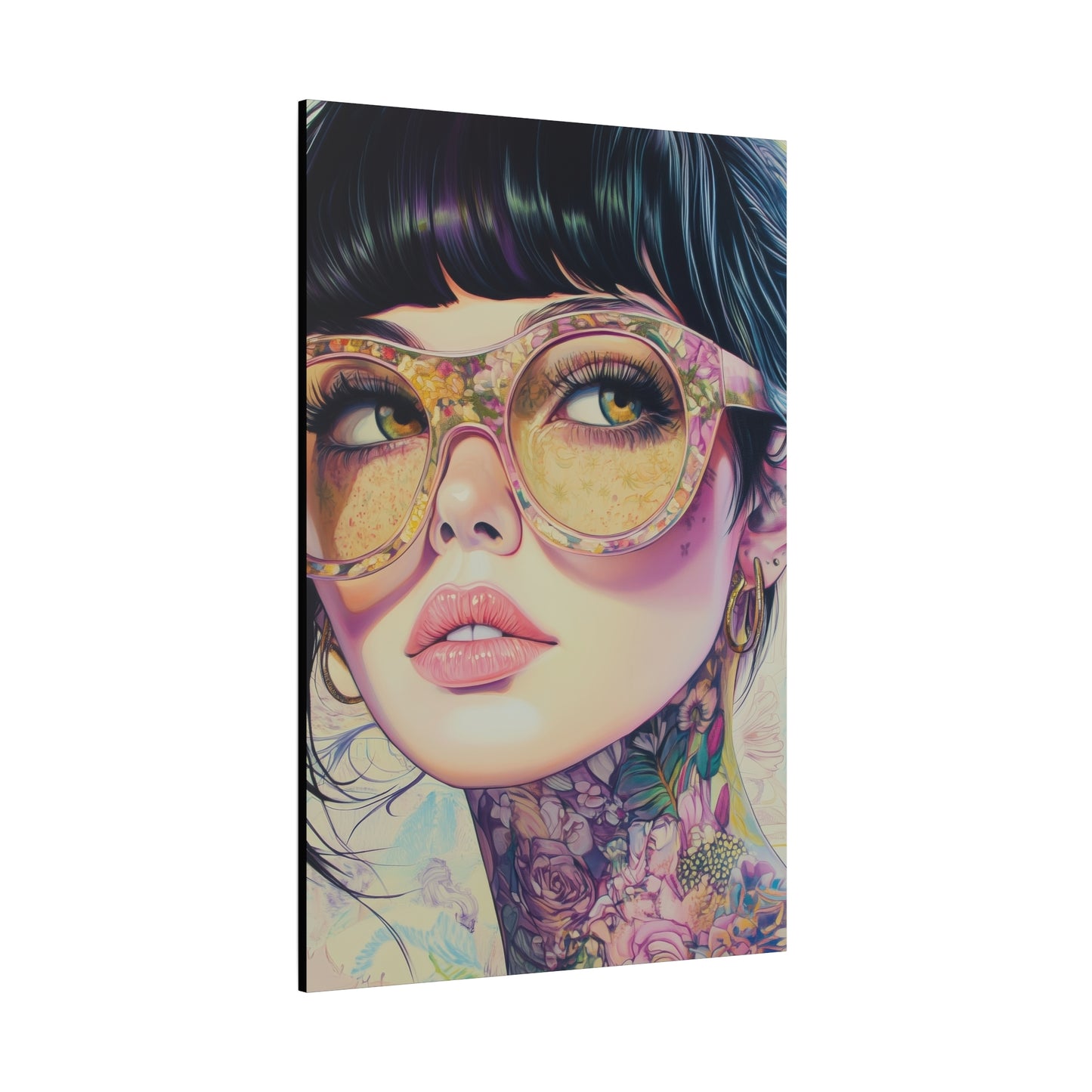 Canvas Gallery Wrap, Ladies in Lenses Wall Art, Abstract Femme Girl Art - Lucy