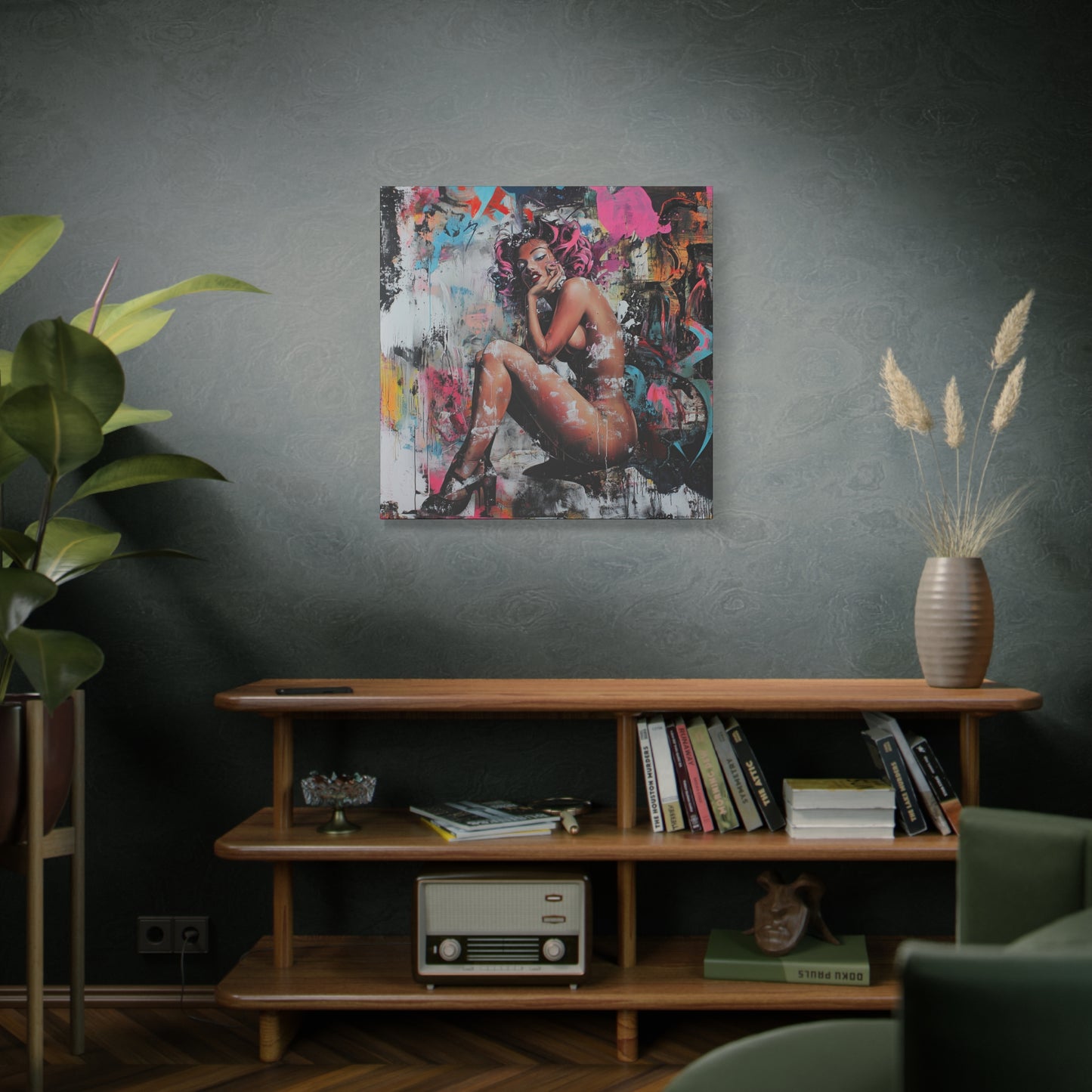 Gallery Wrapped Canvas, Guilt and Grit Adult Art Canvas, Erotic Pinup Art Canvas – Delphine
