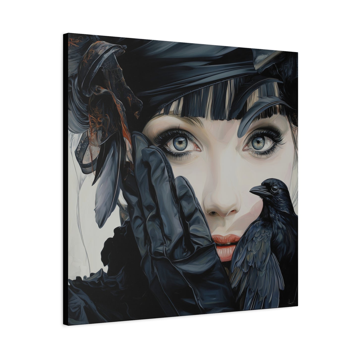 Gallery Wrapped Canvas, Myth and Bones Gothic Art Canvas, Dark Muse Canvas - Mireille
