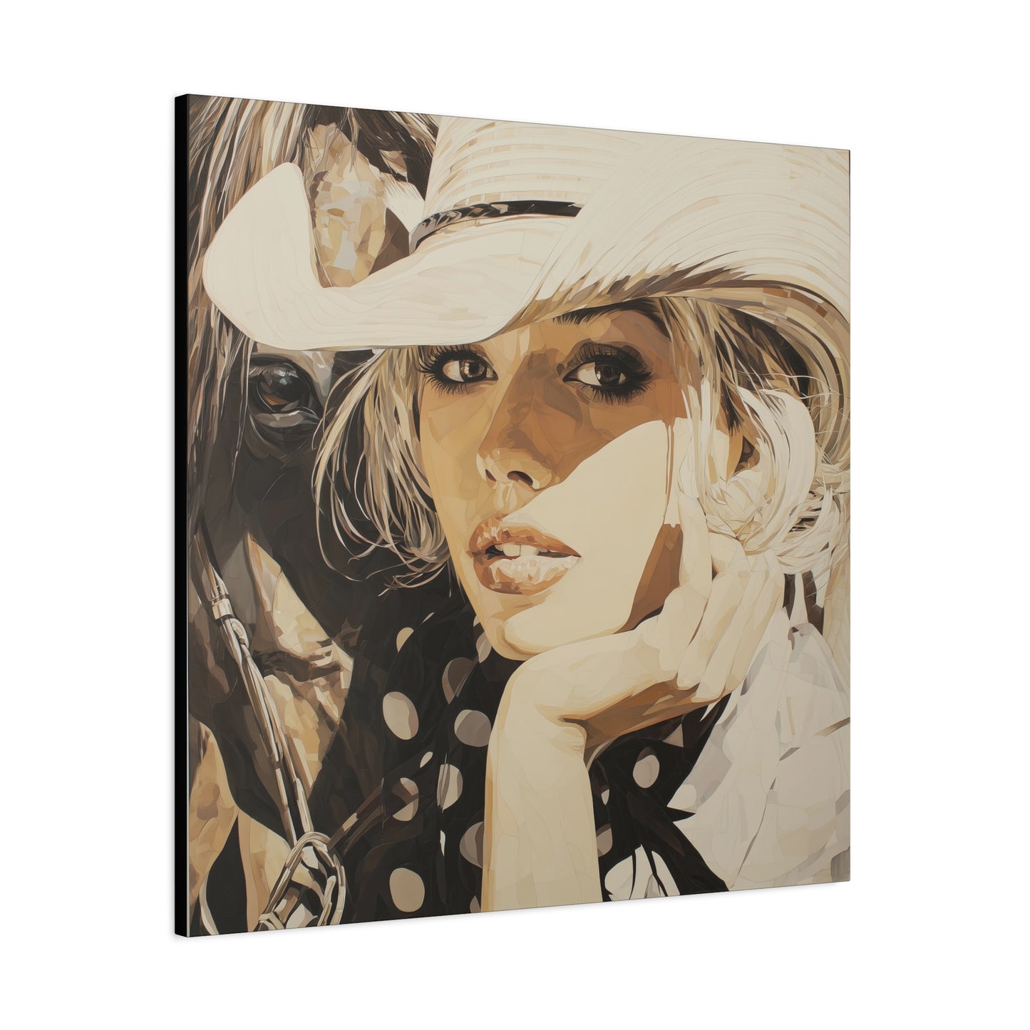 Gallery Wrapped Canvas, Wranglers and Wreckage Art Canvas, Erotic Pinup Art Canvas – Hattie