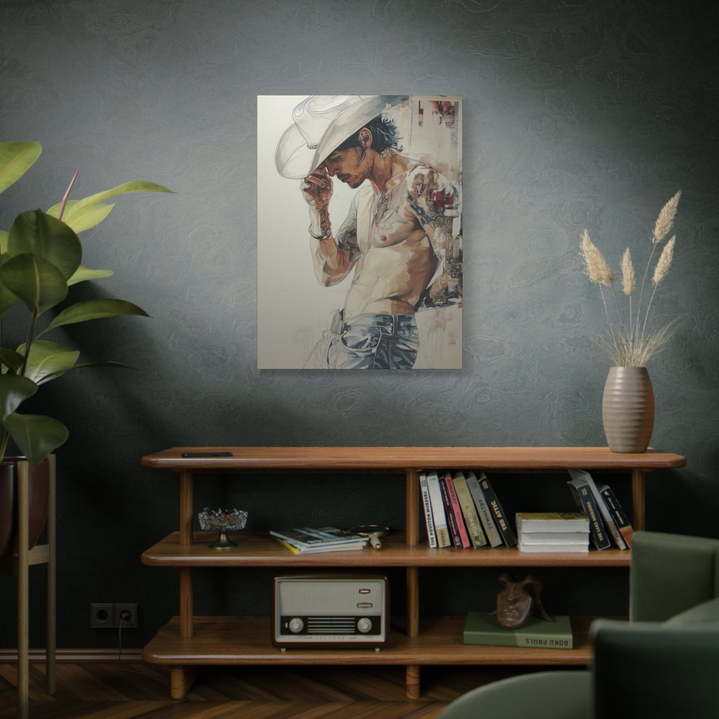 Gallery Wrapped Canvas, Wranglers and Wreckage Art Canvas, Erotic Pinup Art Canvas – Silas