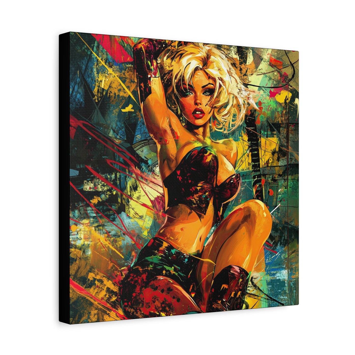 Gallery Wrapped Canvas, Guilt and Grit Adult Art Canvas, Erotic Pinup Art Canvas – Robin