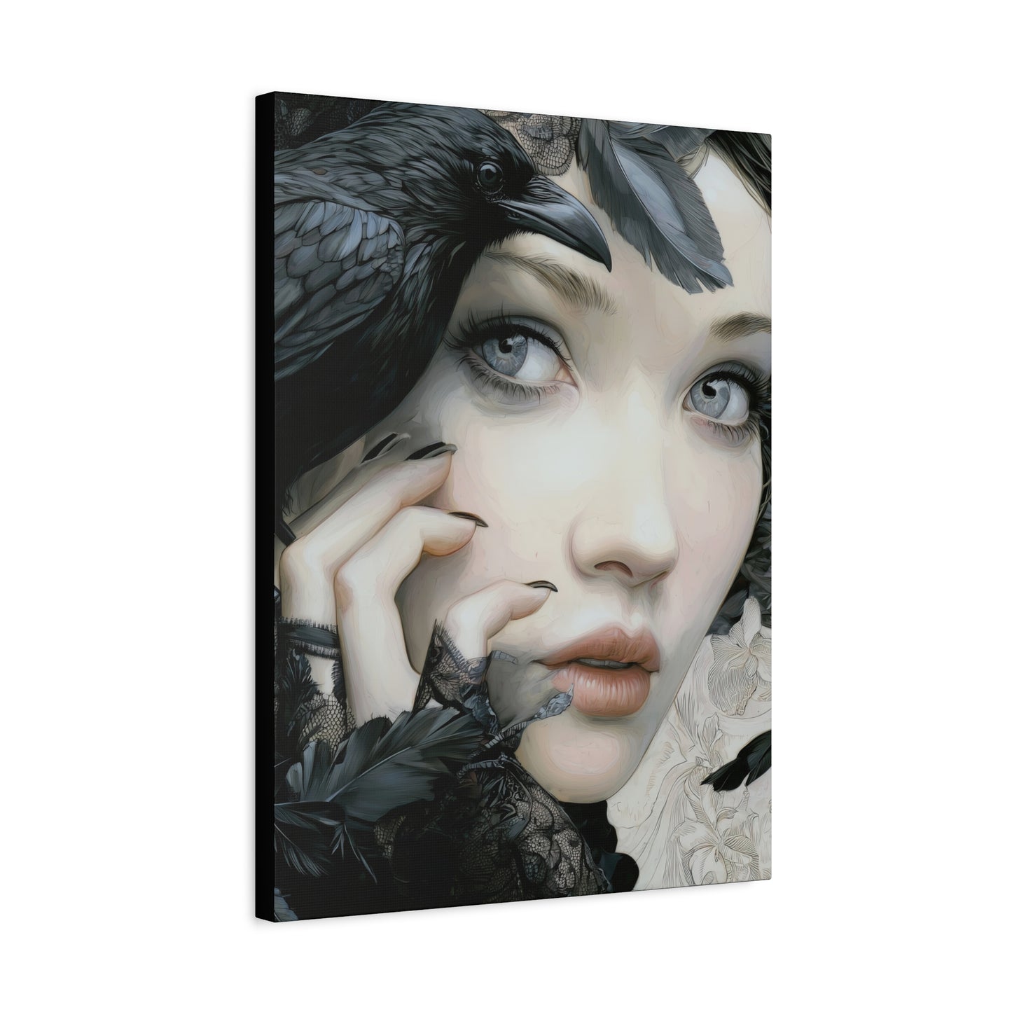 Gallery Wrapped Canvas, Myth and Bones Gothic Art Canvas, Dark Muse Canvas - Odessa