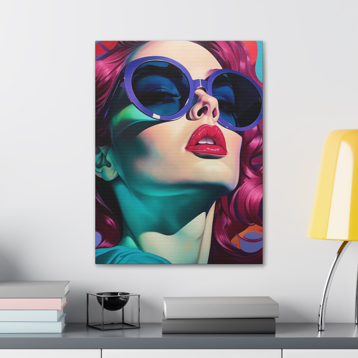Canvas Gallery Wrapped High-Fashion Wall Art, Stylish Decor, Retro Femme Doll Pop Art – Electra