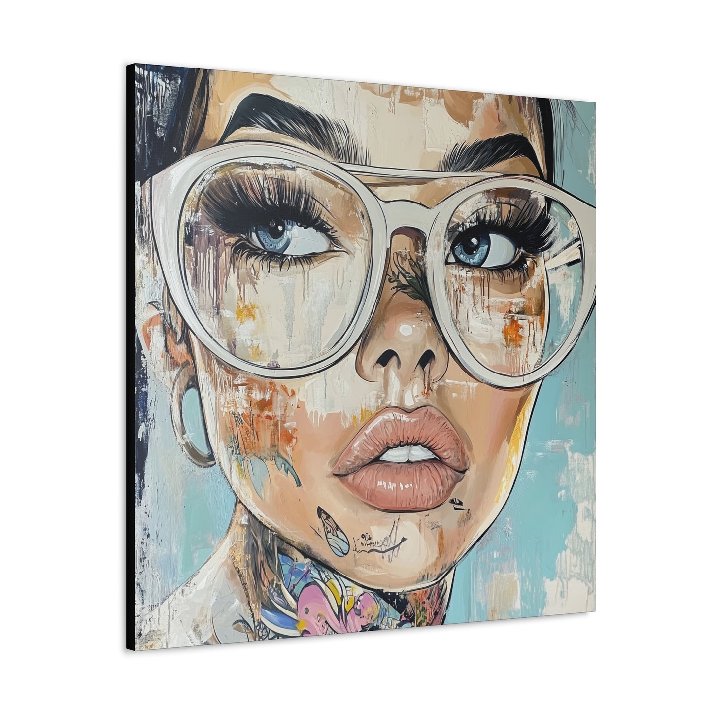 Canvas Gallery Wrap, Ladies in Lenses Wall Art, Abstract Femme Girl Art - Sabine