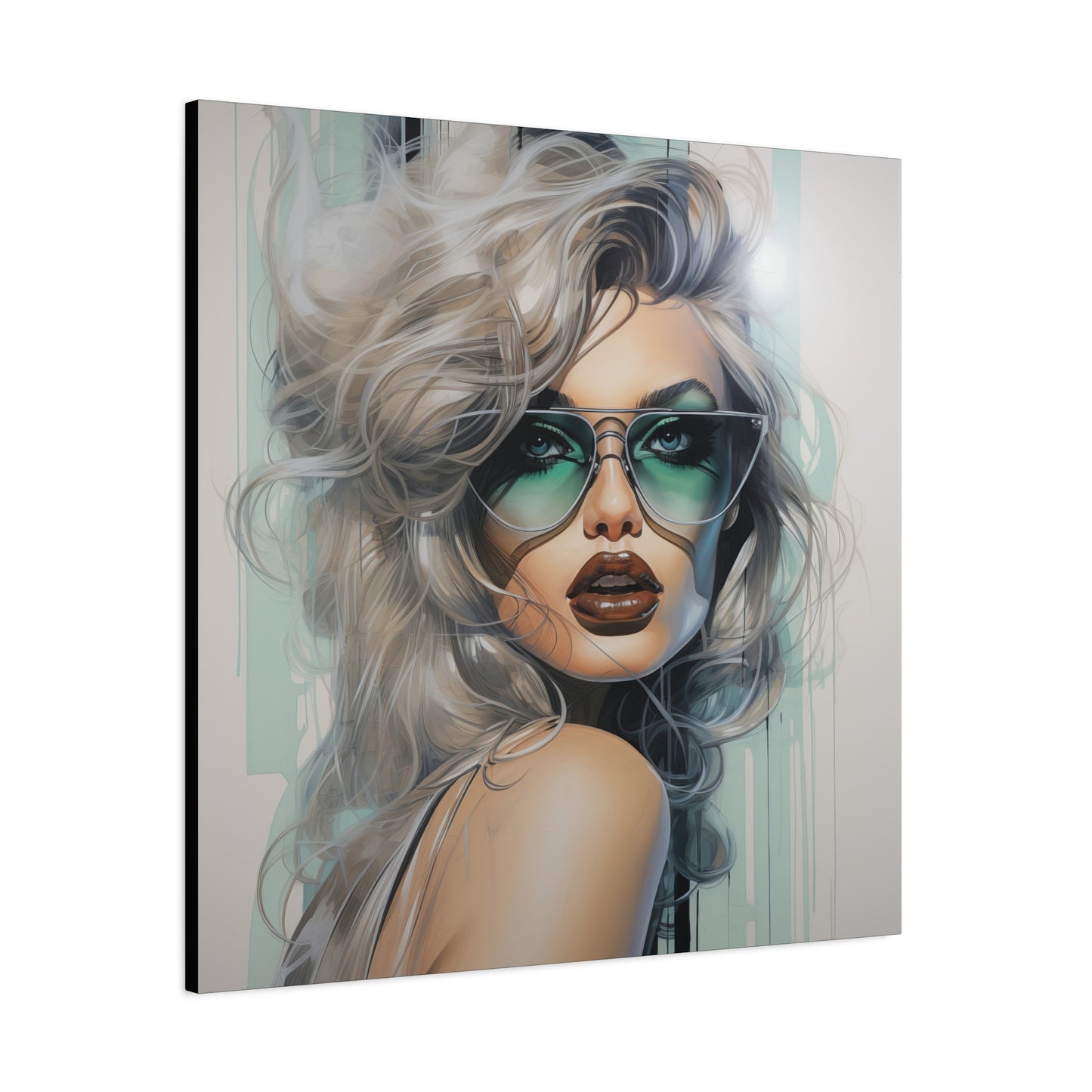 Canvas Gallery Wrapped High-Fashion Wall Art, Stylish Decor, Retro Femme Doll Pop Art – Natasha