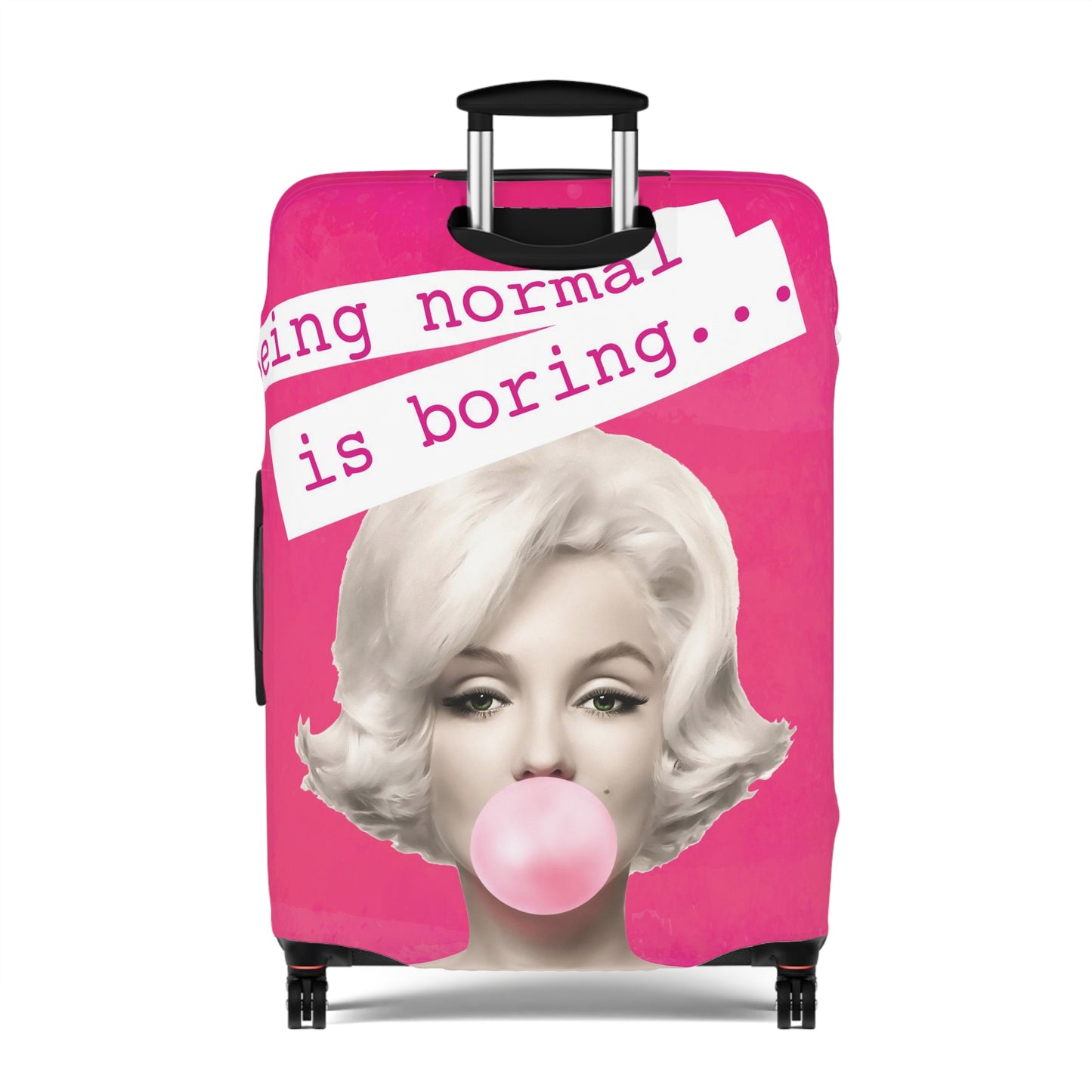Marilyn Monroe Luggage Cover - Being Boring is Normal - Hot Pink
