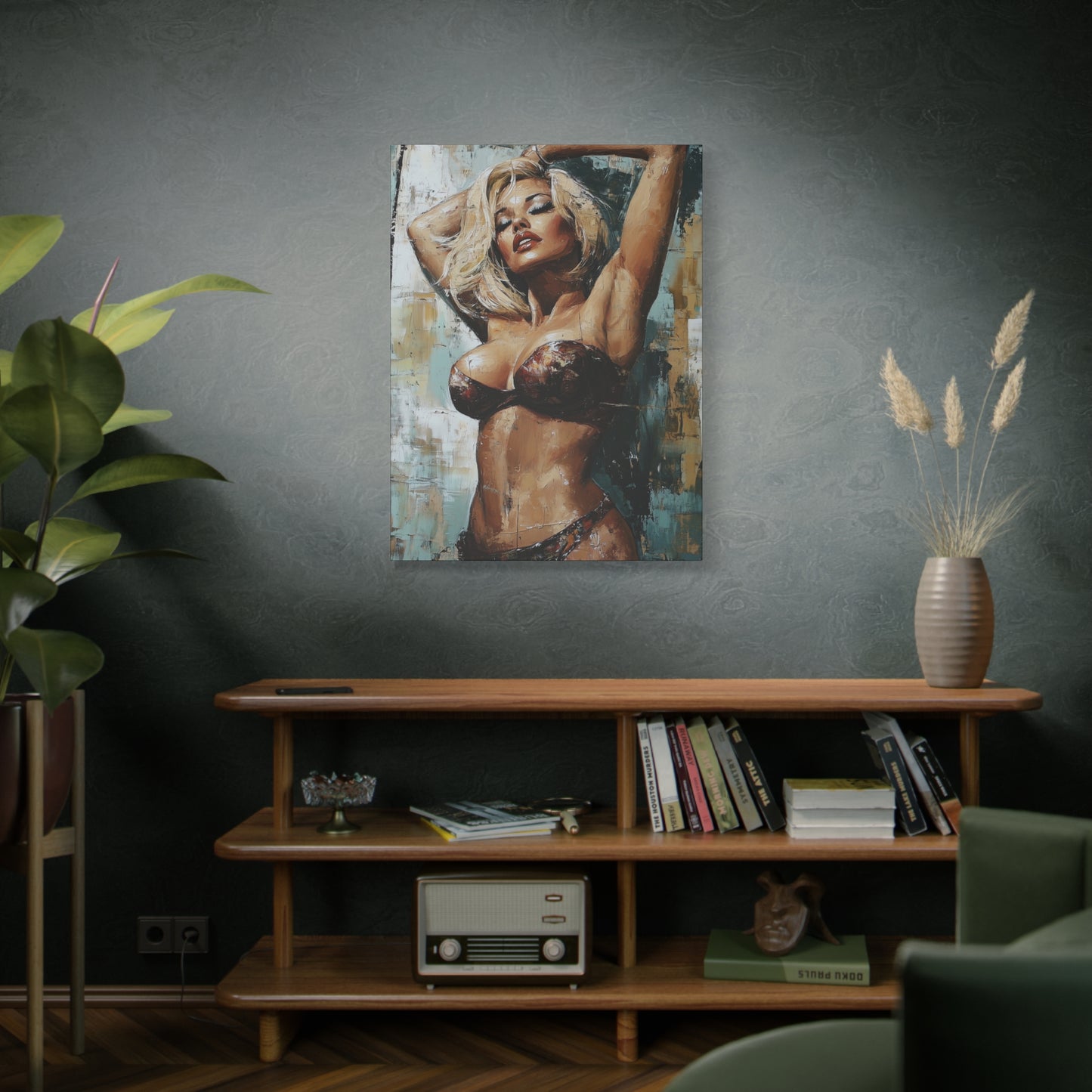 Gallery Wrapped Canvas, Guilt and Grit Adult Art Canvas, Erotic Pinup Art Canvas – Allegra