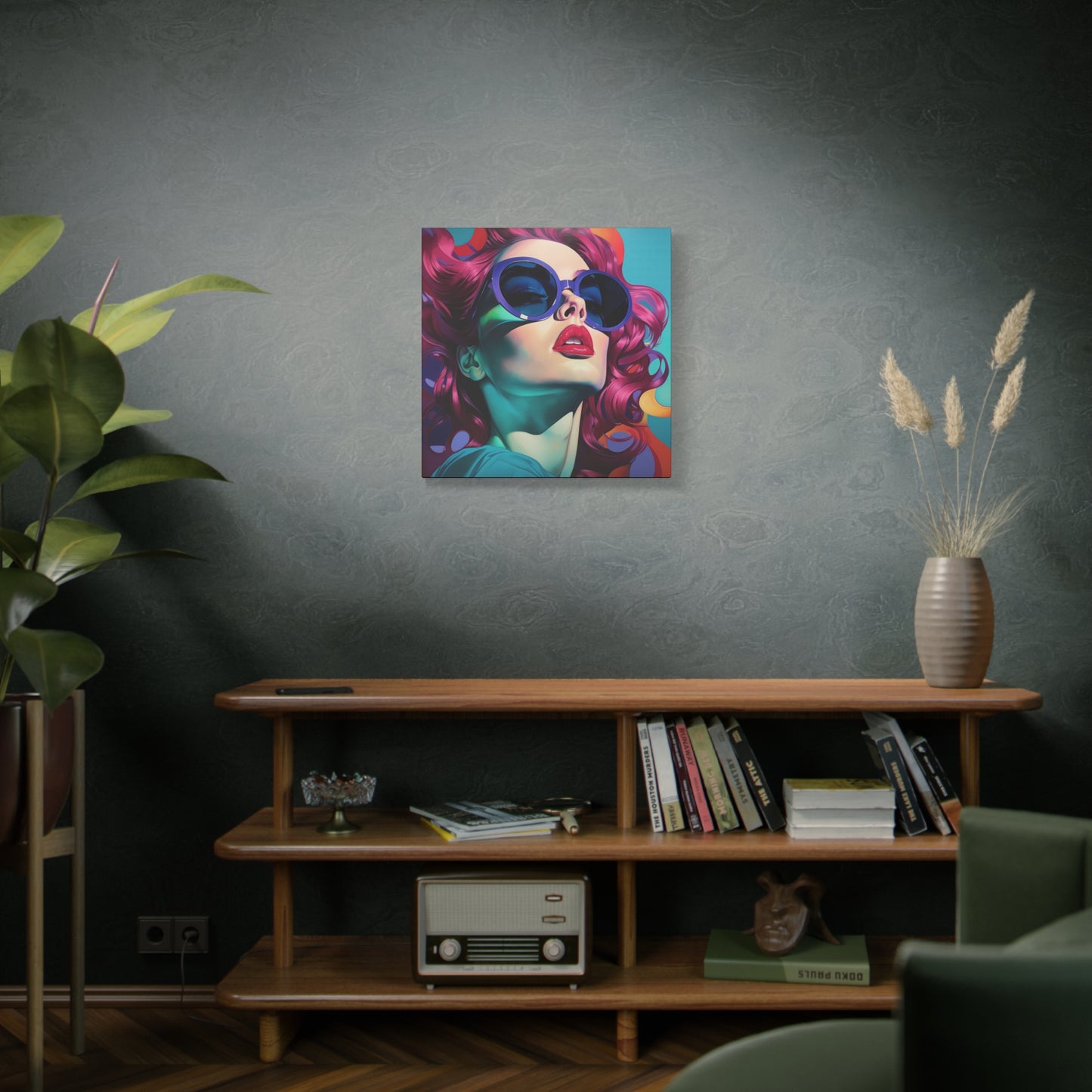 Canvas Gallery Wrapped High-Fashion Wall Art, Stylish Decor, Retro Femme Doll Pop Art – Electra