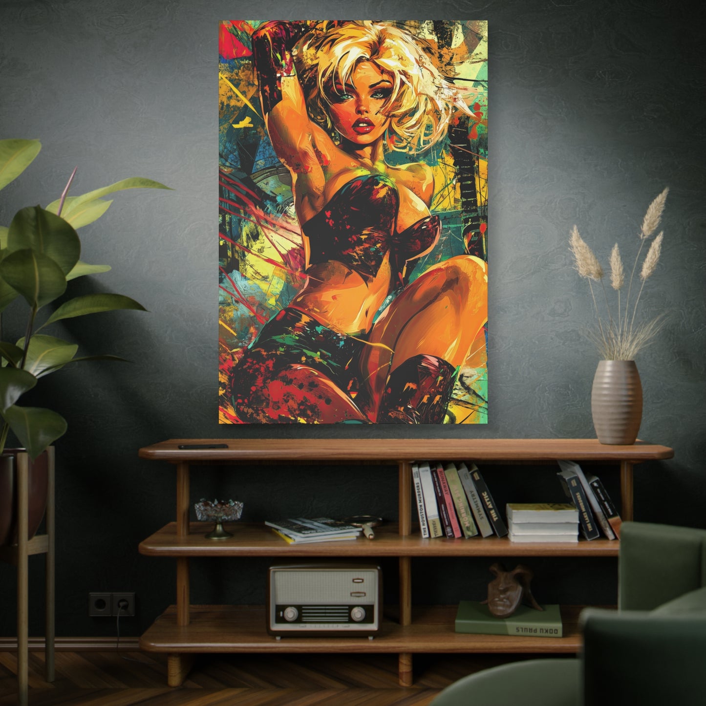 Gallery Wrapped Canvas, Guilt and Grit Adult Art Canvas, Erotic Pinup Art Canvas – Robin