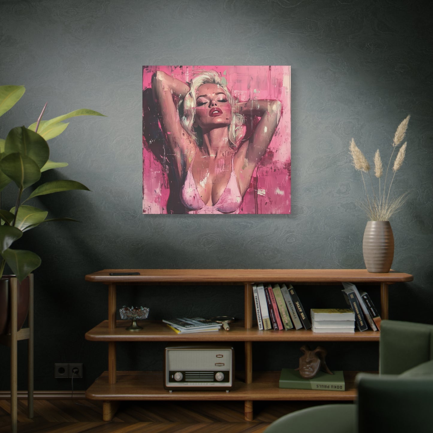 Gallery Wrapped Canvas, Guilt and Grit Adult Art Canvas, Erotic Pinup Art Canvas – Roxie