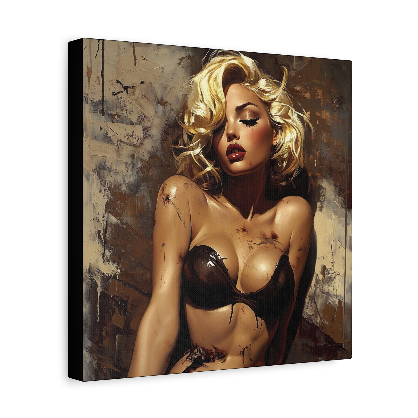 Gallery Wrapped Canvas, Guilt and Grit Adult Art Canvas, Erotic Pinup Art Canvas – Mira